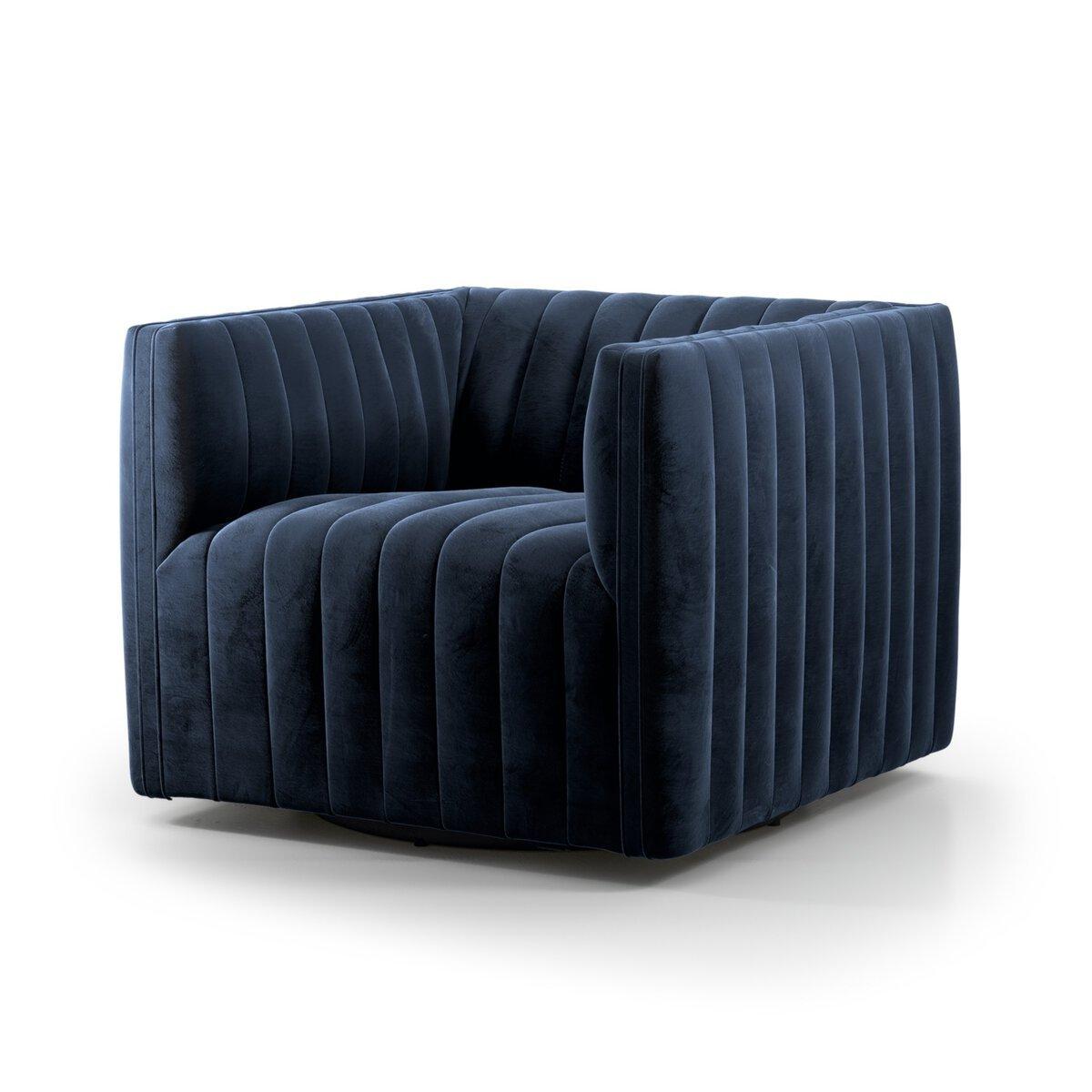 Augustine Swivel Chair - Sapphire Navy.