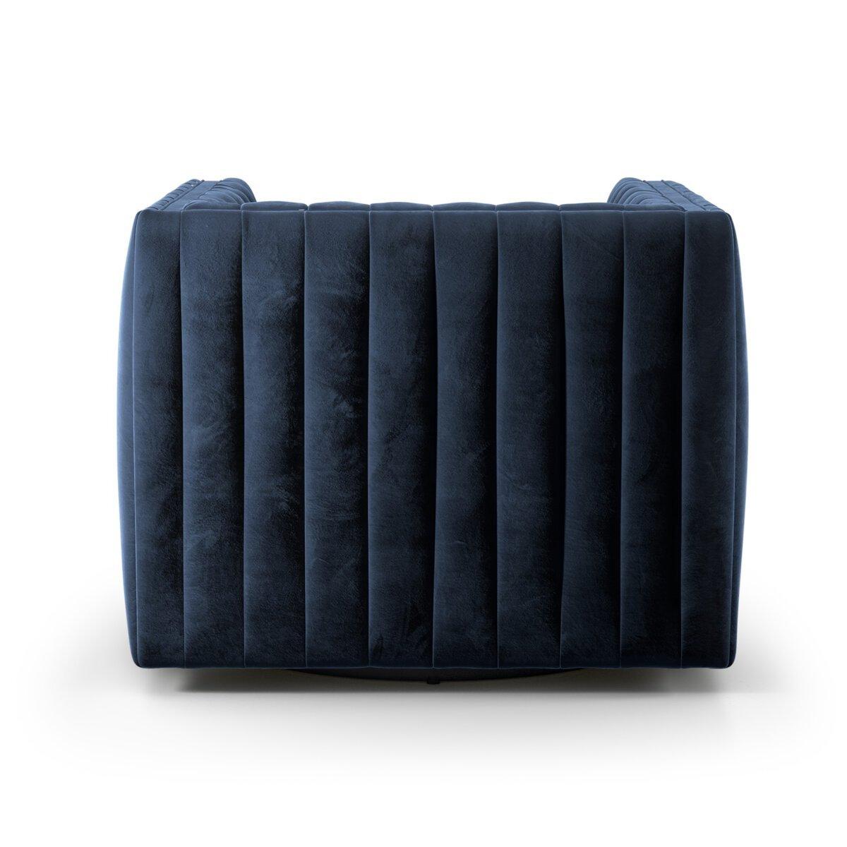 Augustine Swivel Chair - Sapphire Navy.