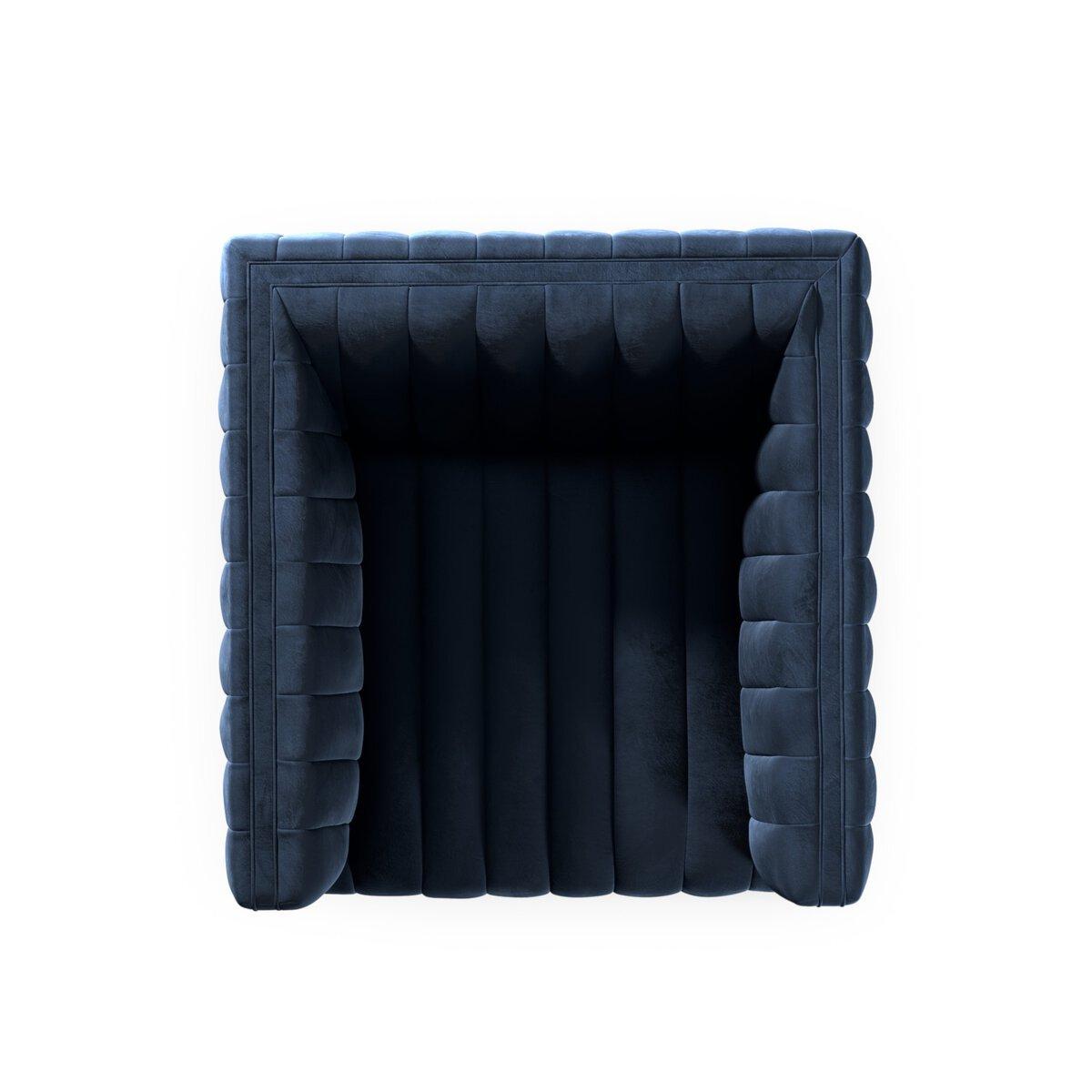 Augustine Swivel Chair - Sapphire Navy.
