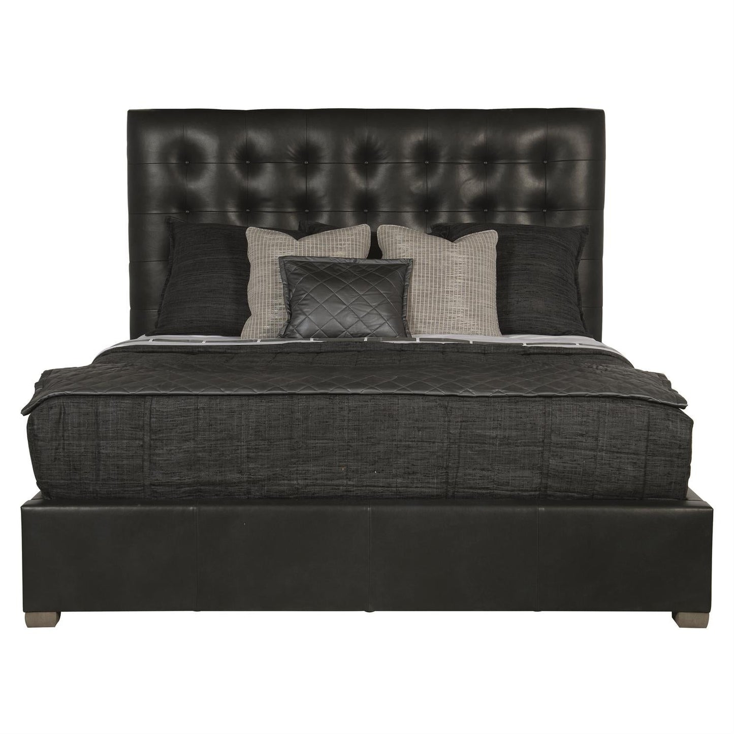 Avery Leather Button-Tufted Panel King Bed - Custom.