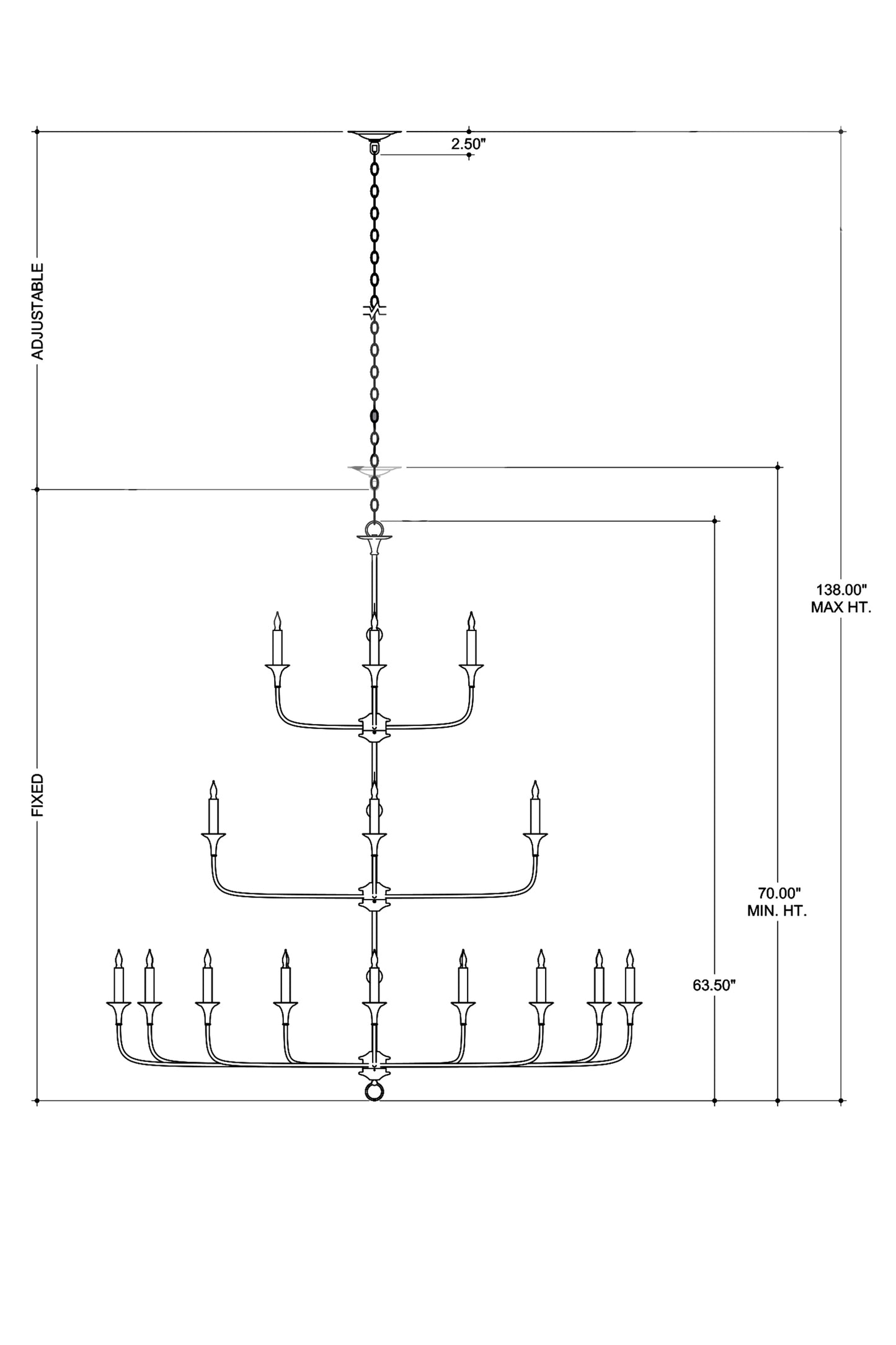 Nottaway Grande Bronze Chandelier.