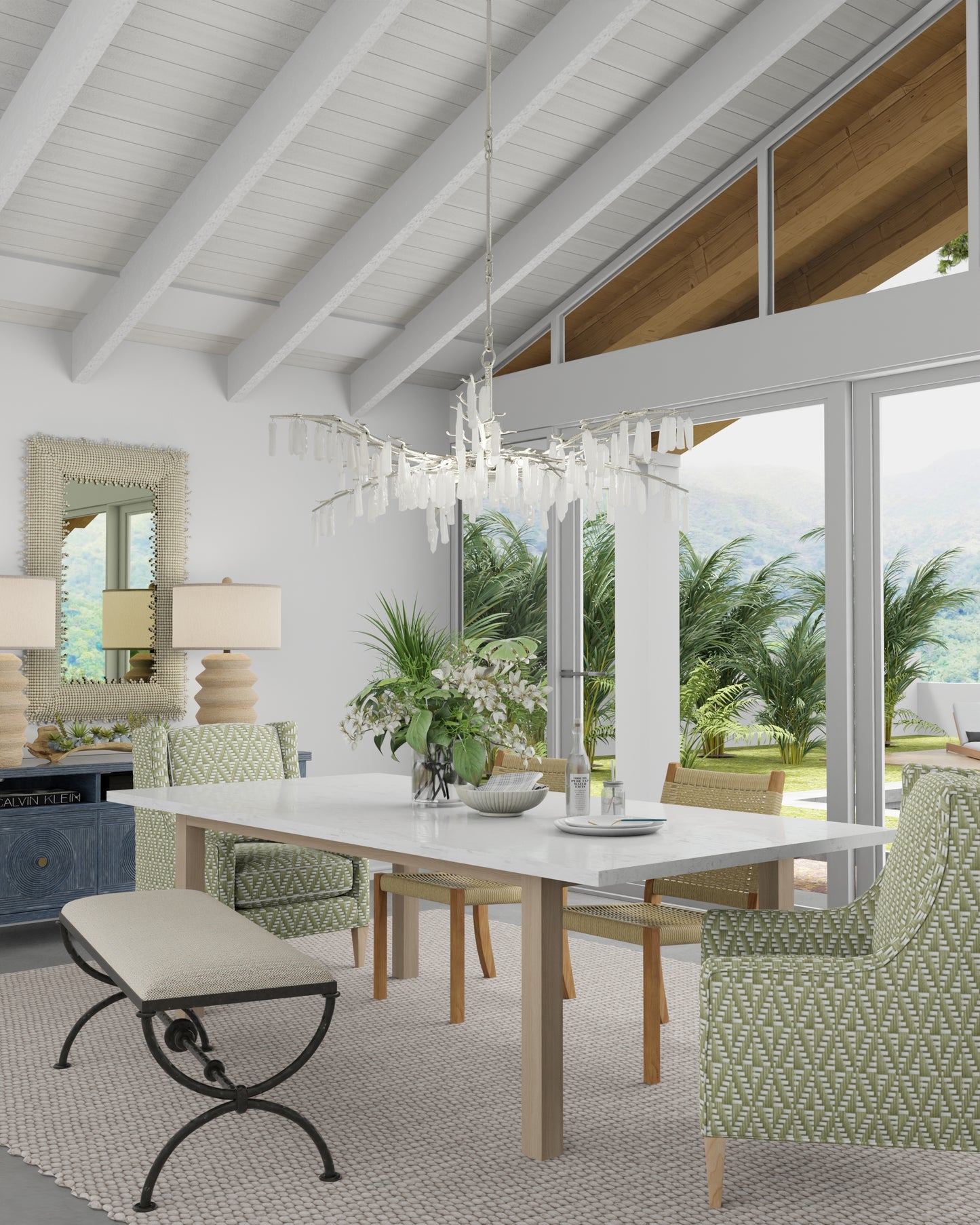 Forest Dawn Silver Chandelier.