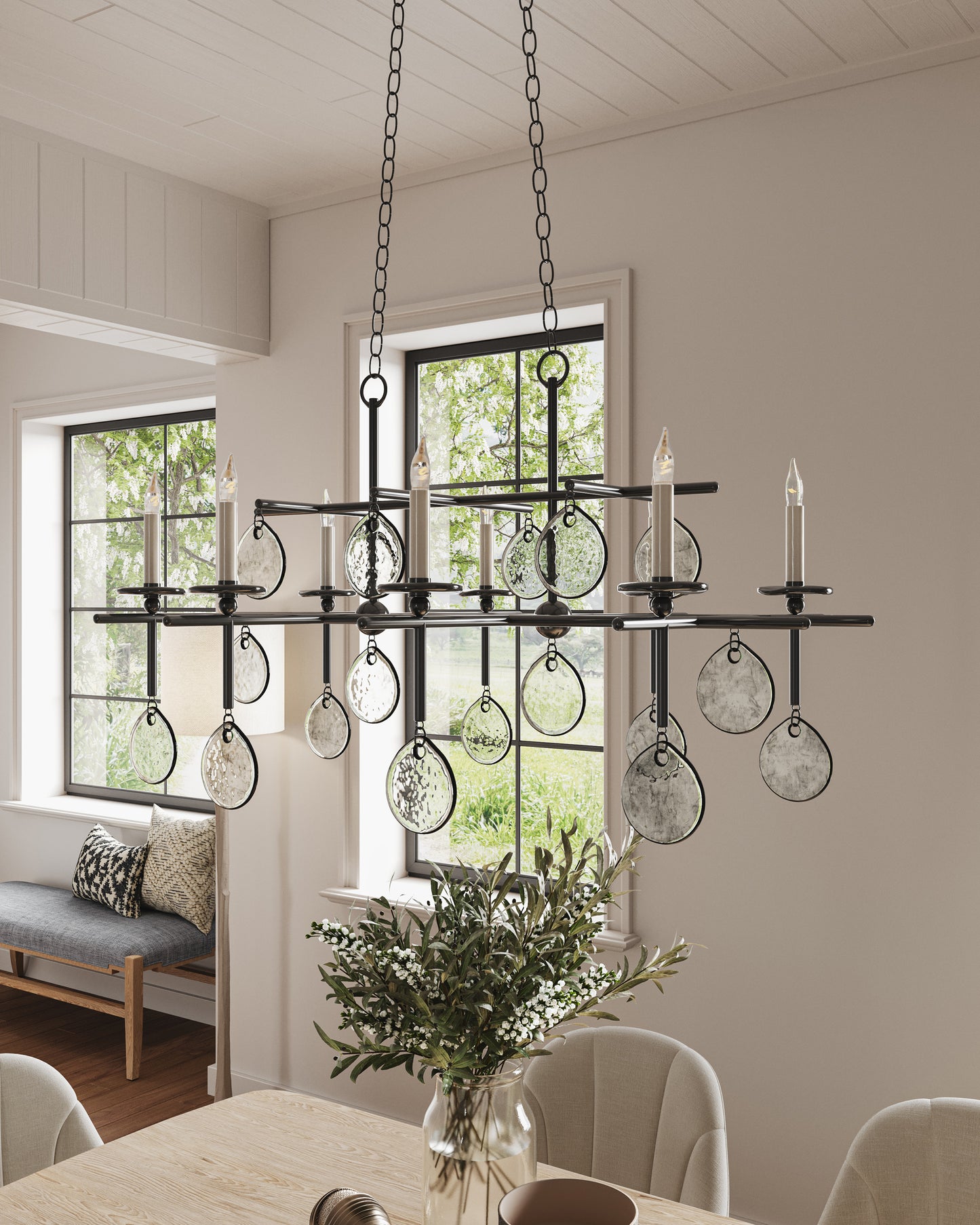 Sethos Black Rectangular Chandelier.