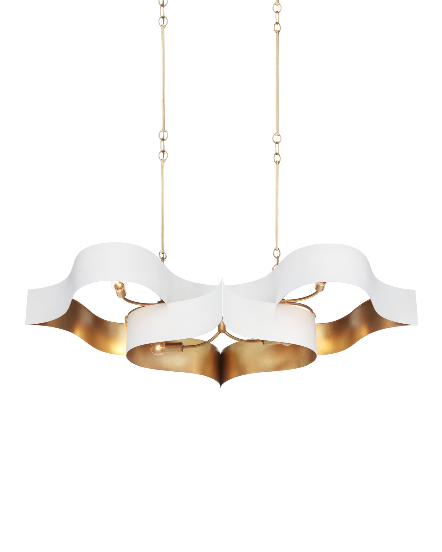 Grand Lotus Oval White Chandelier.