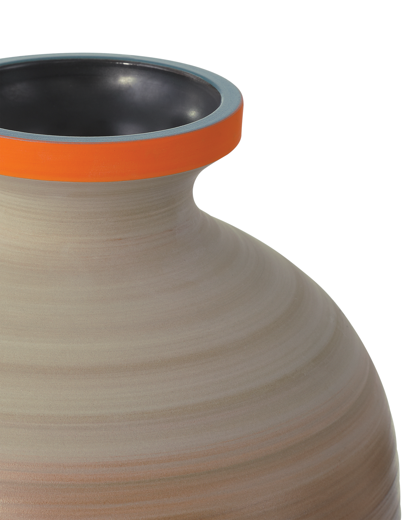 Happy 80's Gray, Beige, Orange & Blue Vase Set of 3.