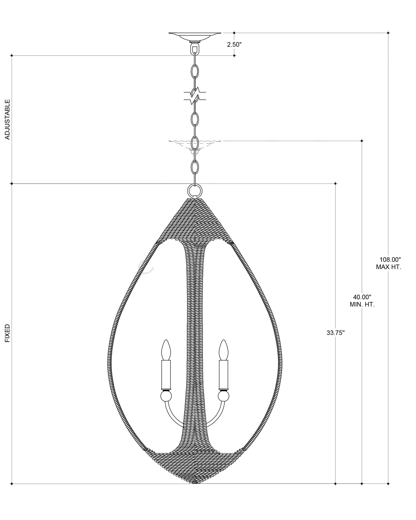 Menorca Medium Chandelier.