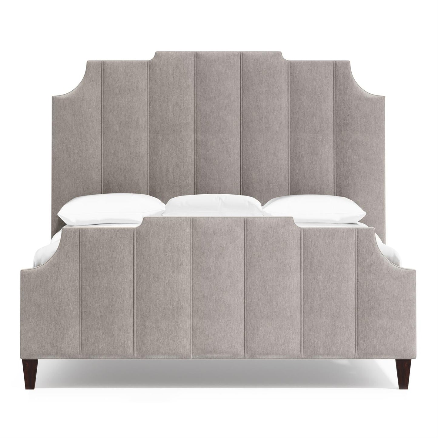 Bayonne Fabric Panel King Bed with with Channeled Footboard – Custom.