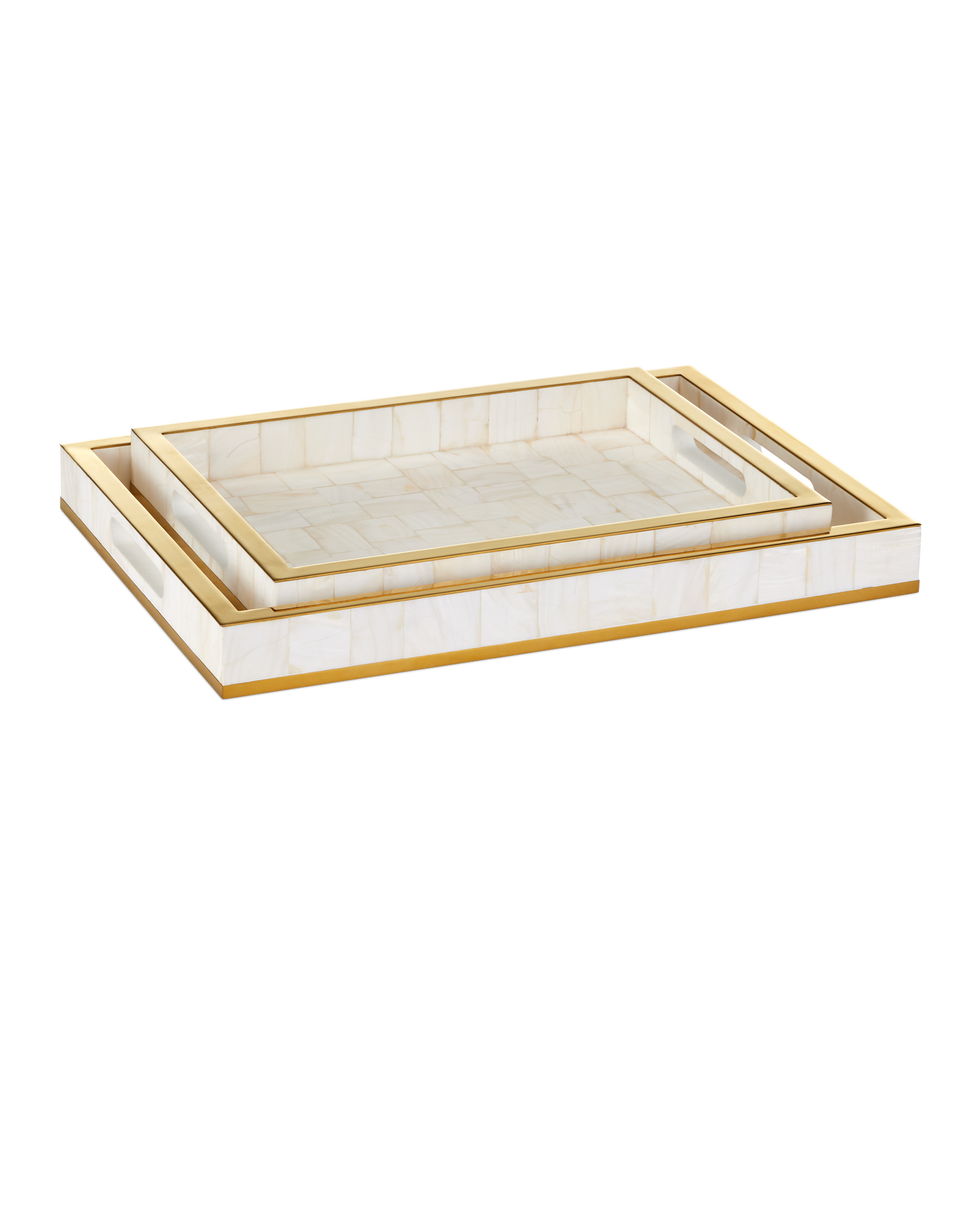 Casey Mother of Pearl Tray Set of 2.