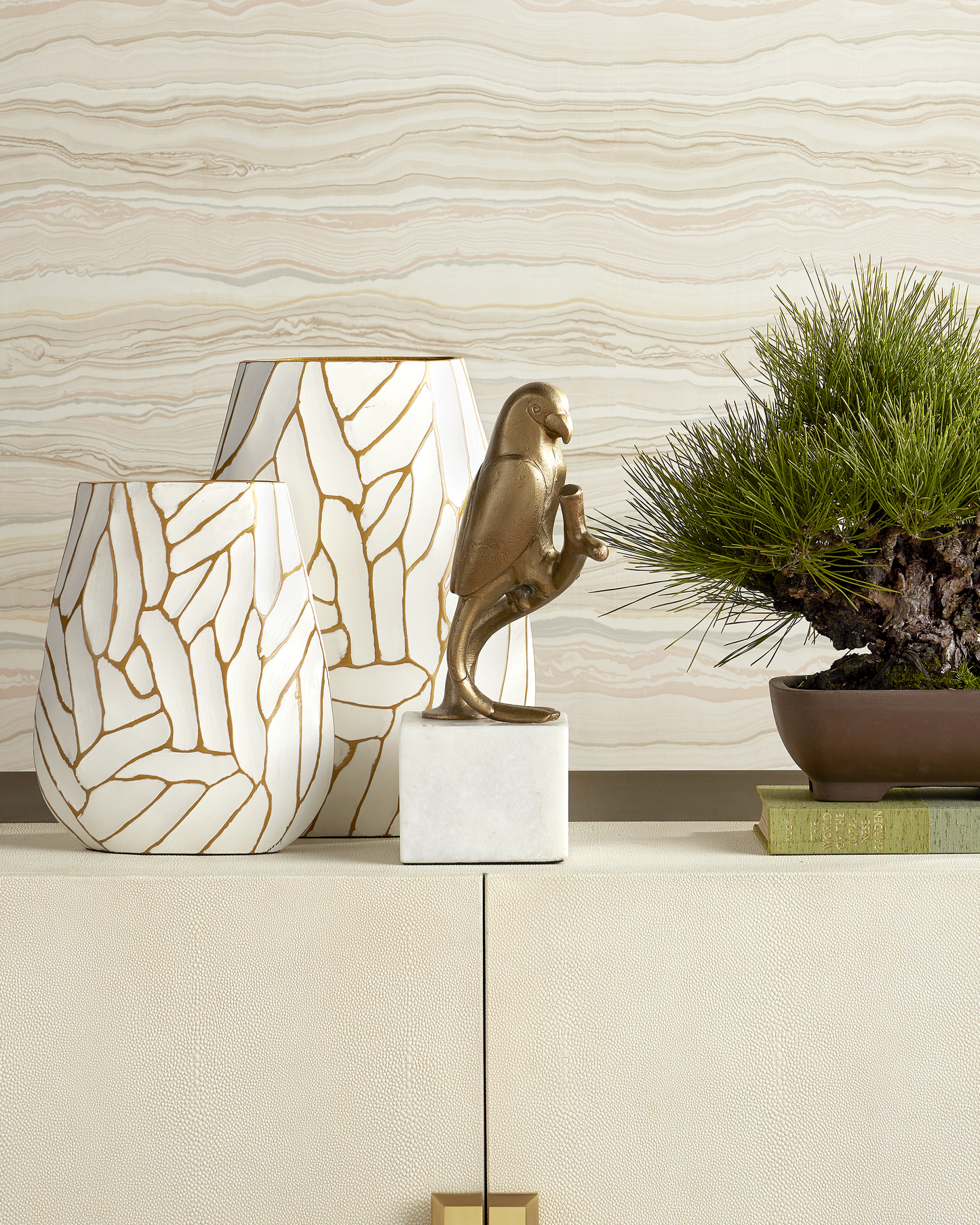 Anika White Vase Set of 2.