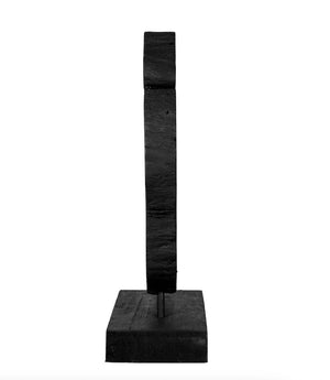 Black Teak Wood Decorative Sculpture with Stand, Set of 2 - #shop_name Accessories, Accent Decor