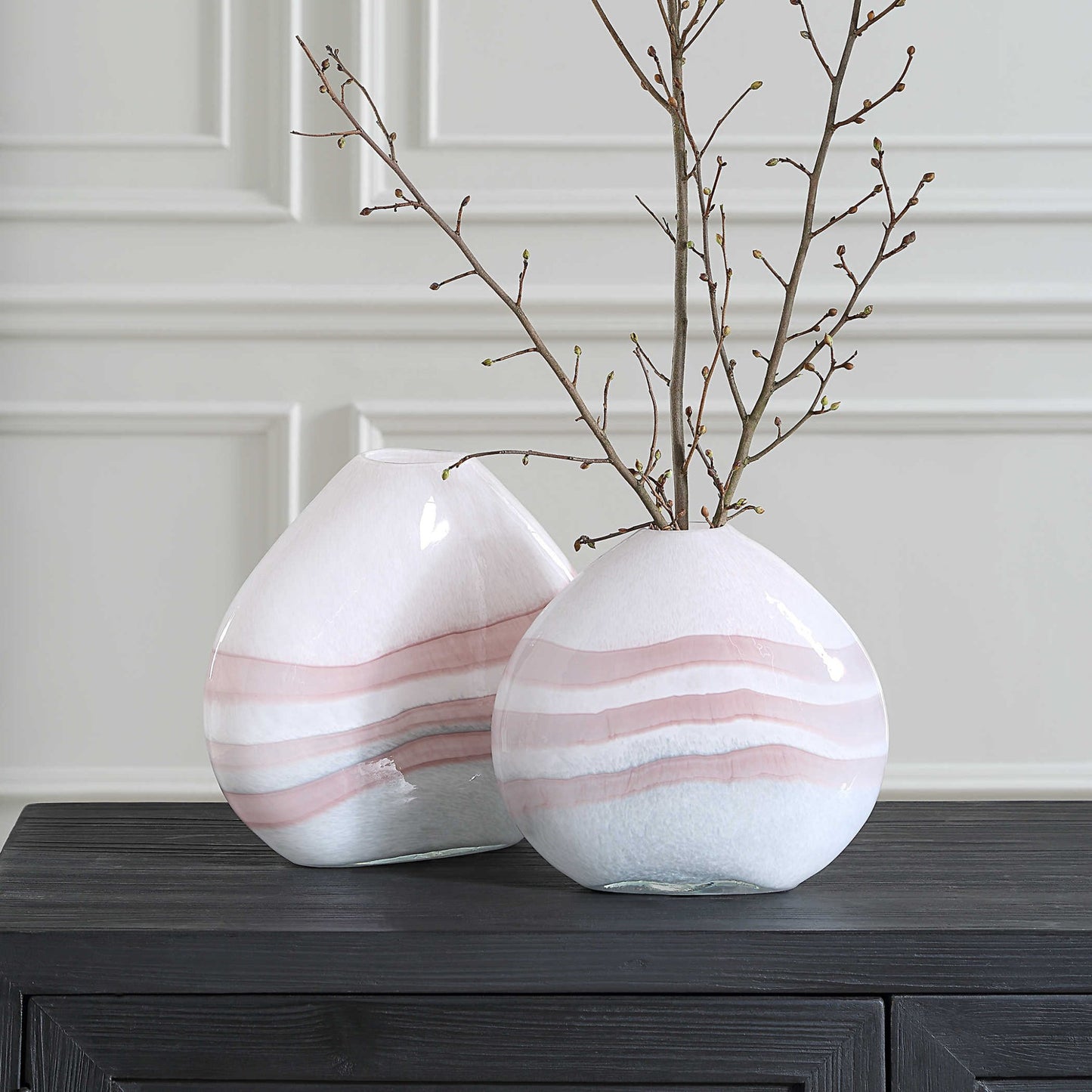 Blush Swirl Vases.