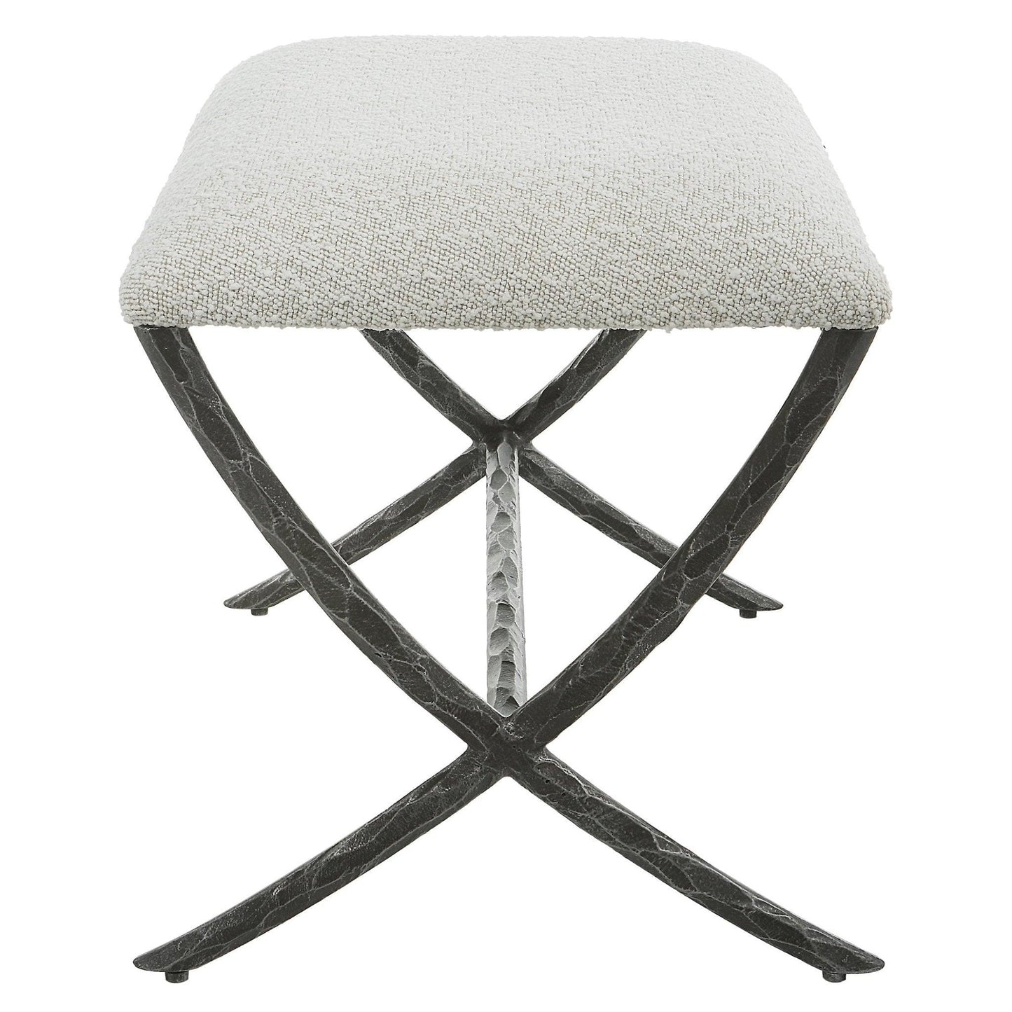 Brisby Gray Fabric Small Bench.