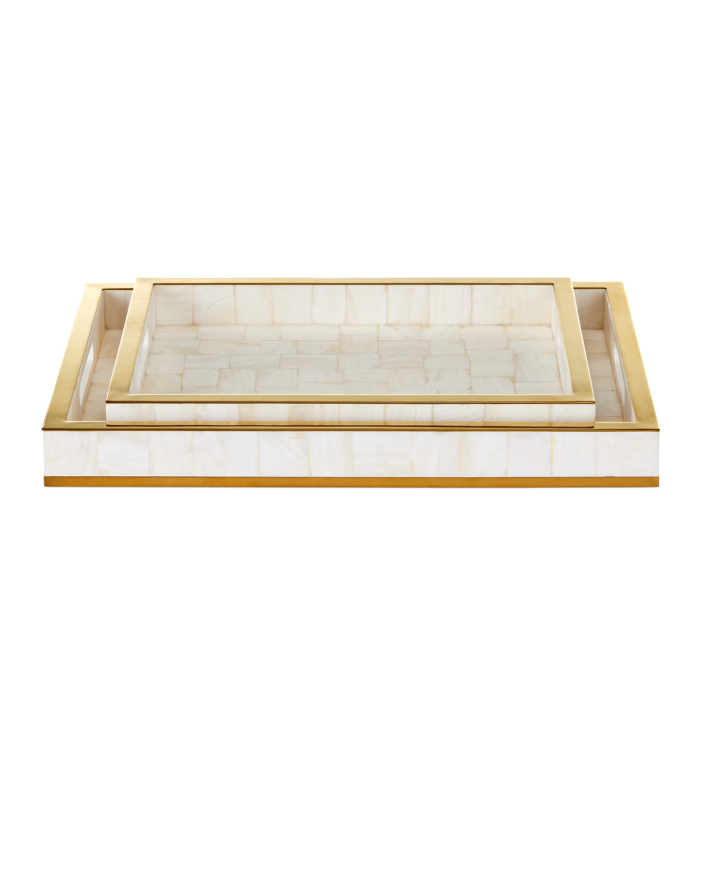 Casey Mother of Pearl Tray Set of 2.