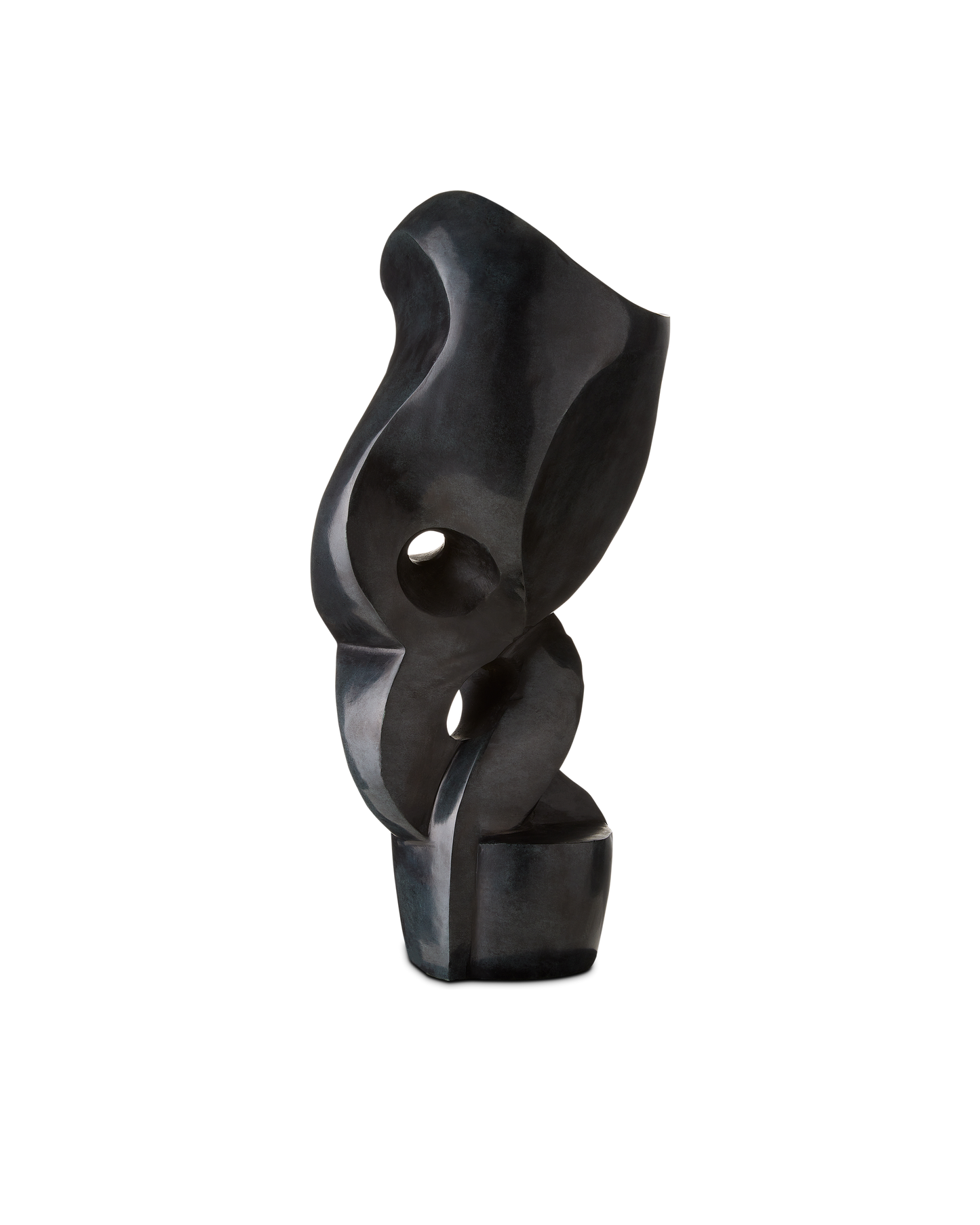 Roland Black Marble Abstract Sculpture.