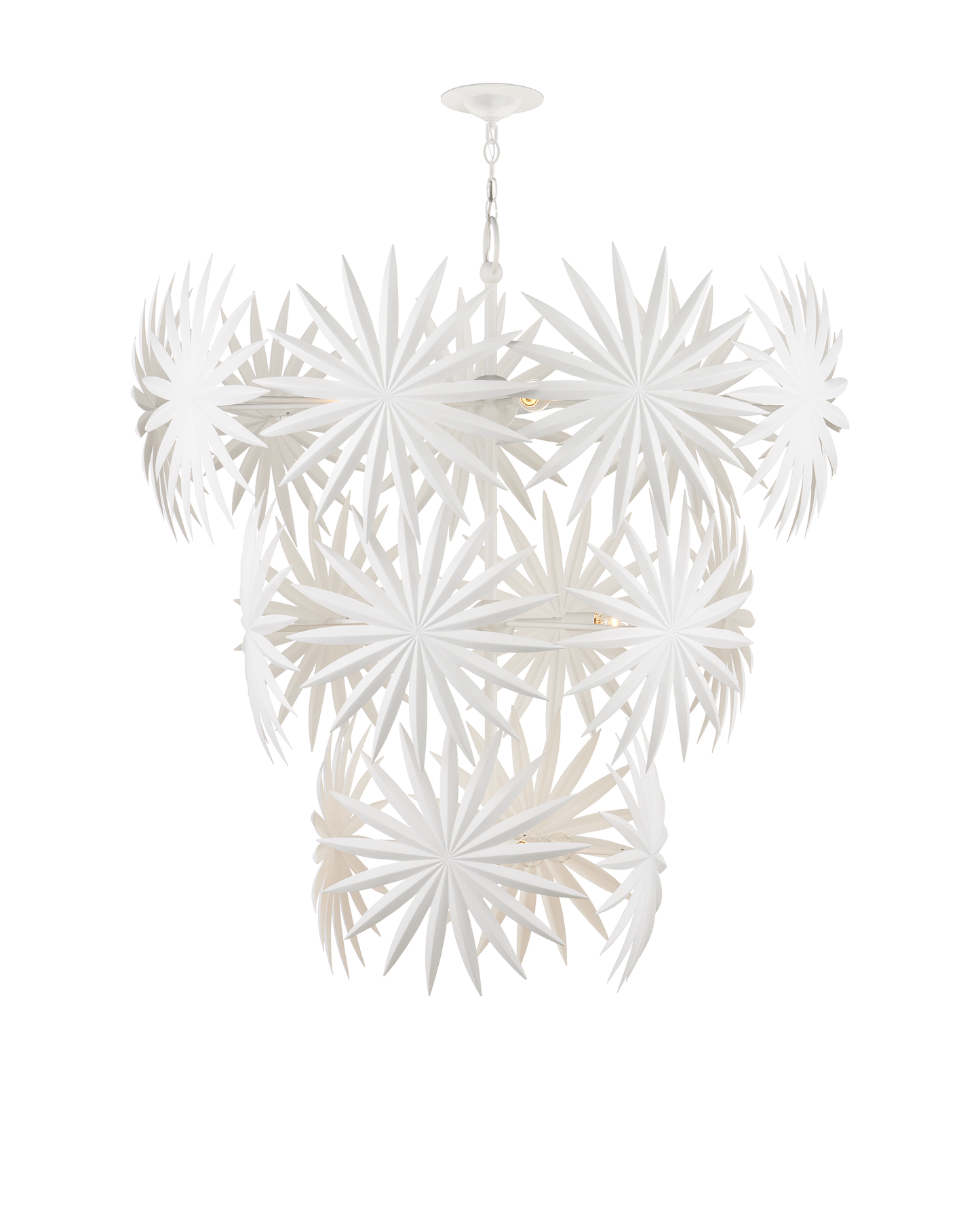 Bismarkia Large White Chandelier.