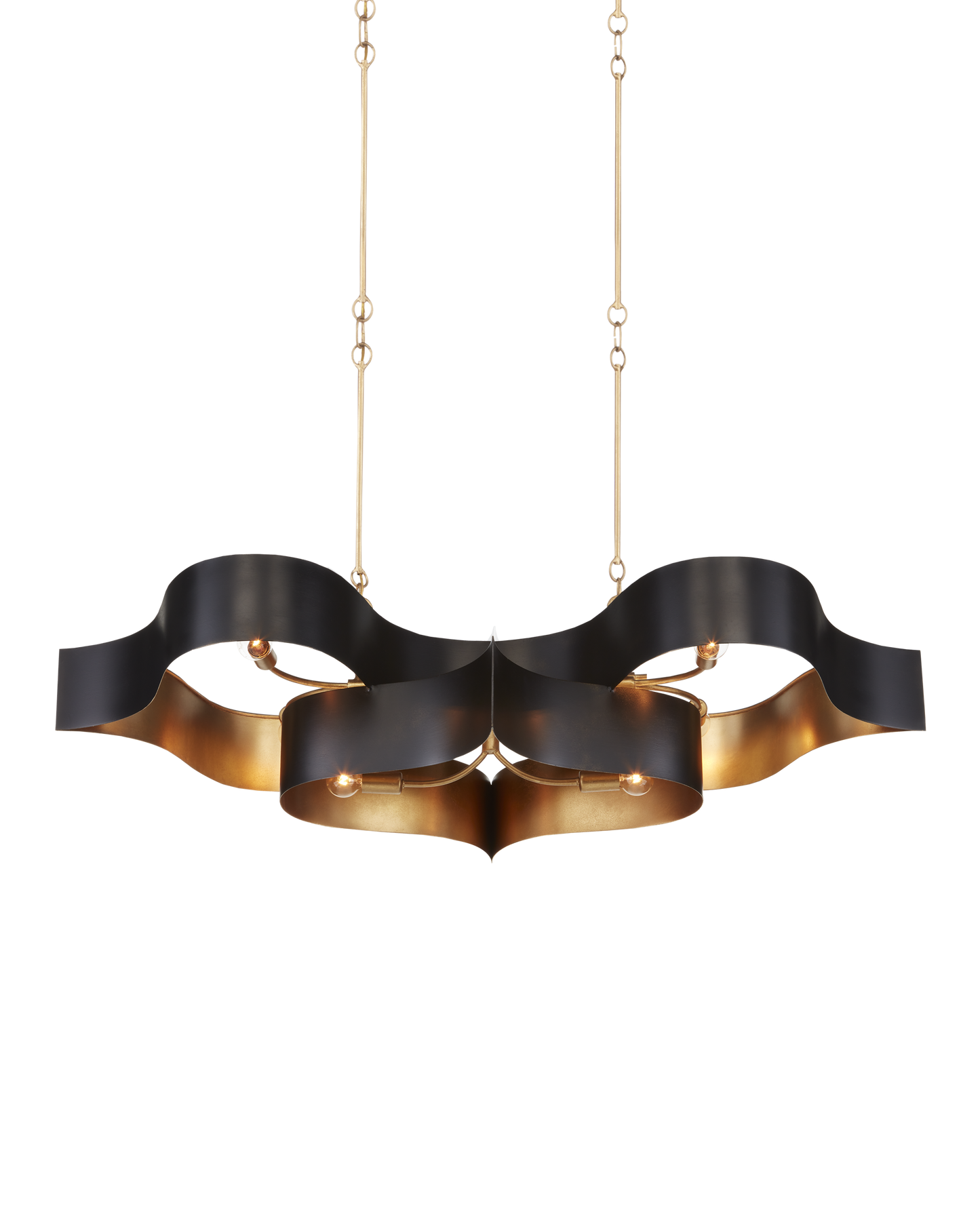 Grand Lotus Oval Black Chandelier.