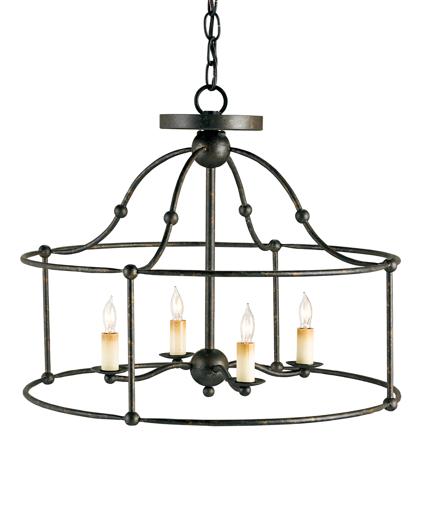 Fitzjames Black Semi-Flush Mount.