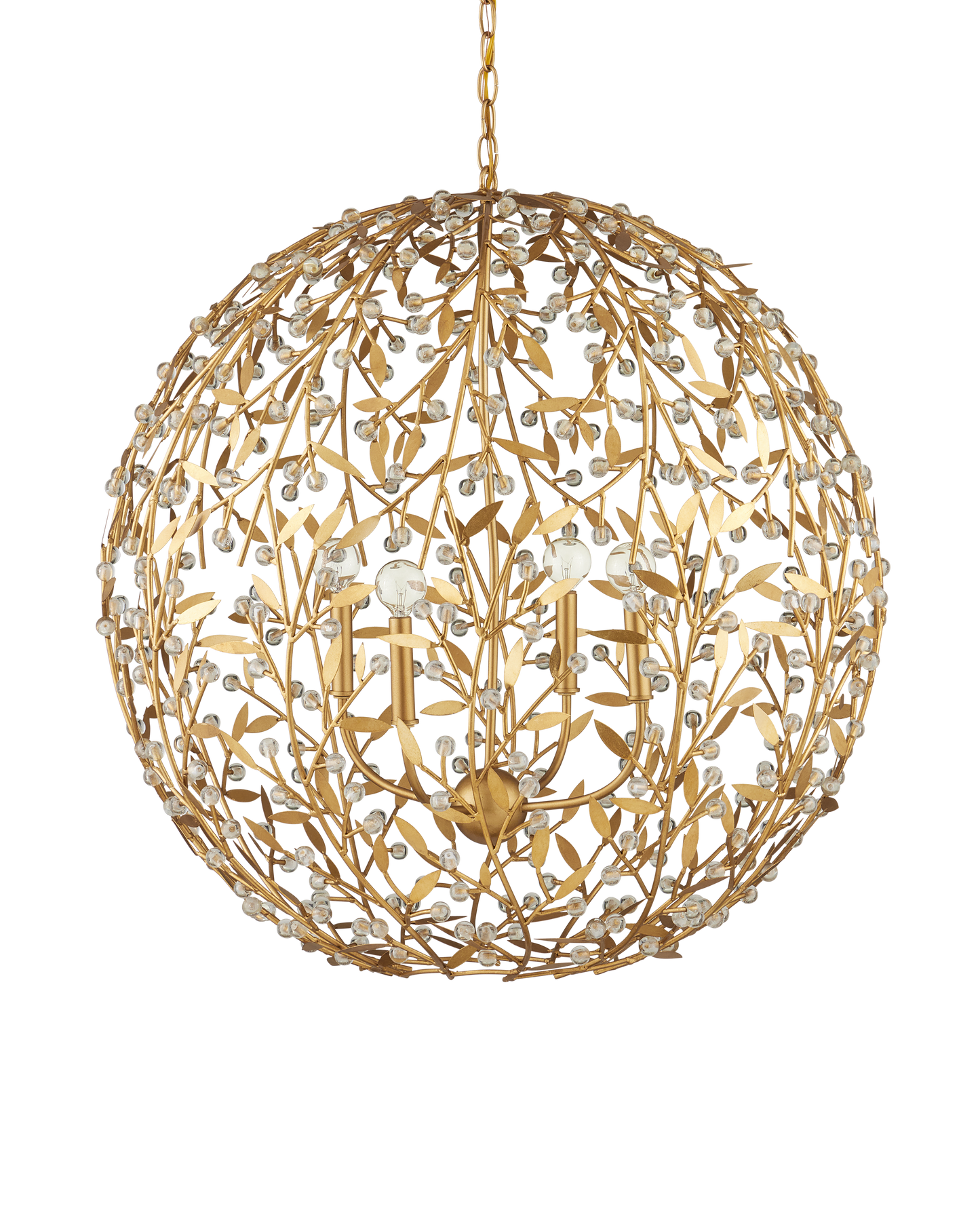 Secret Garden Gold Orb Chandelier.