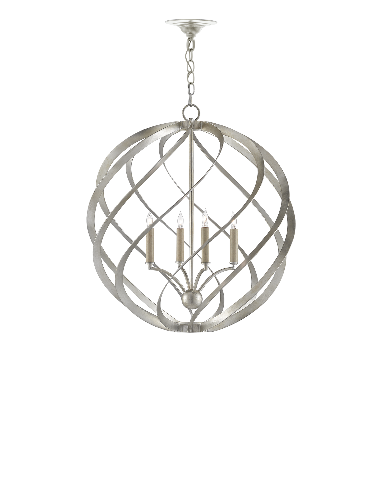 Roussel Silver Orb Chandelier.