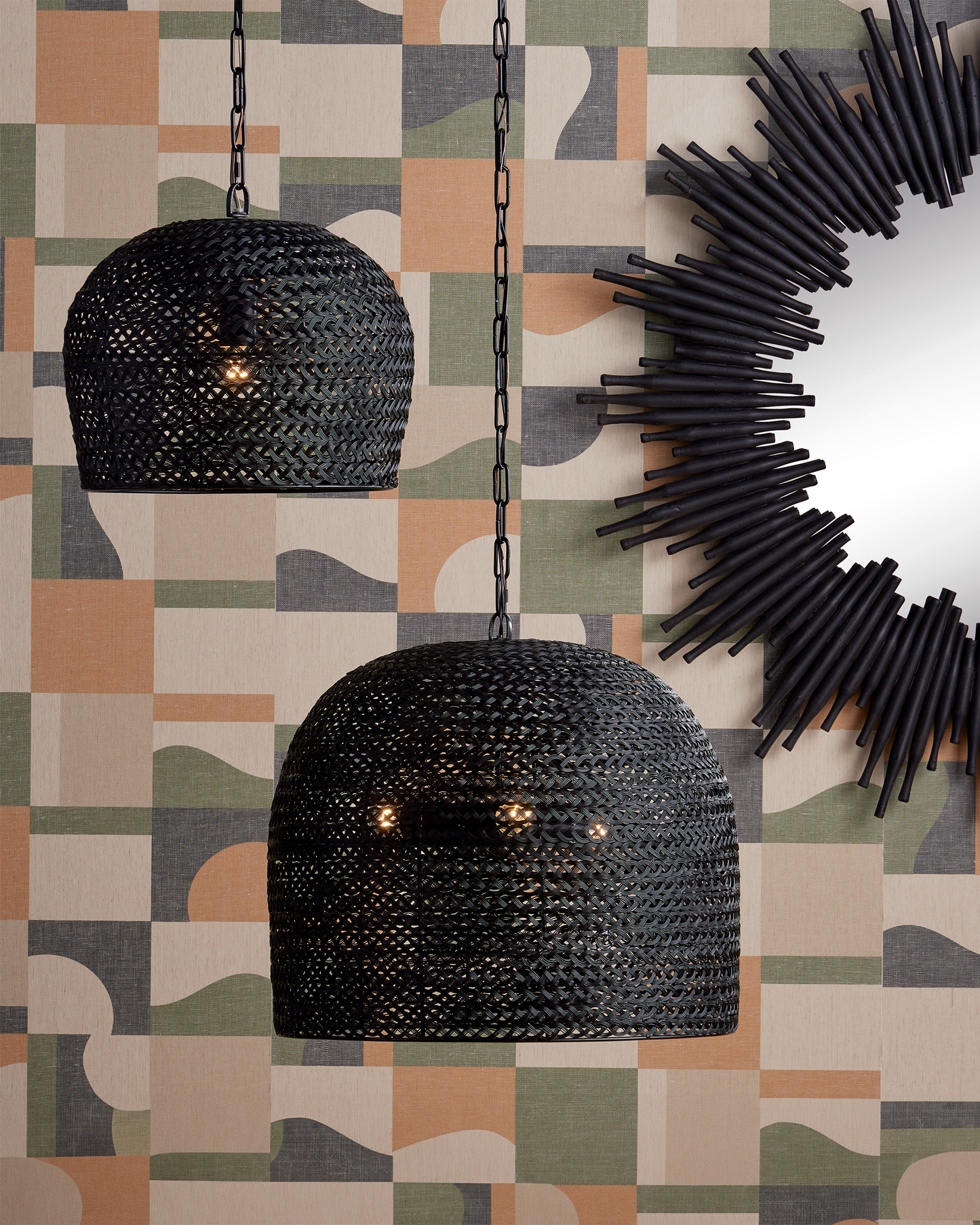 Piero Medium Black Chandelier.