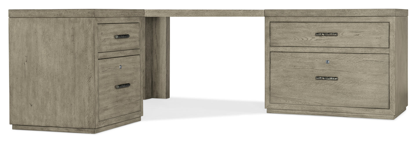 Linville Falls Corner Desk with File and Lateral File.