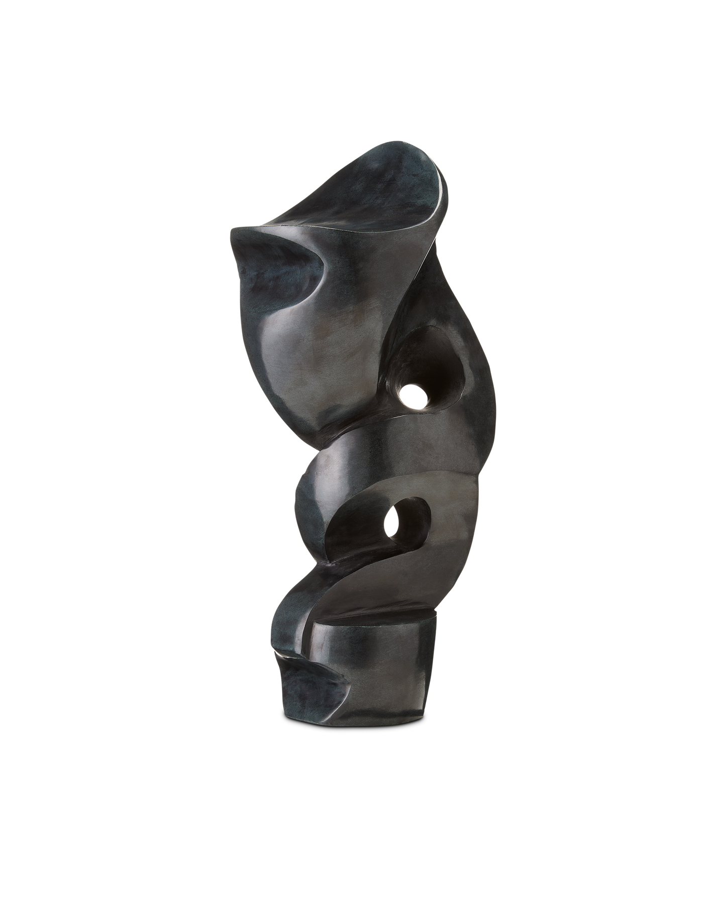 Roland Black Marble Abstract Sculpture.