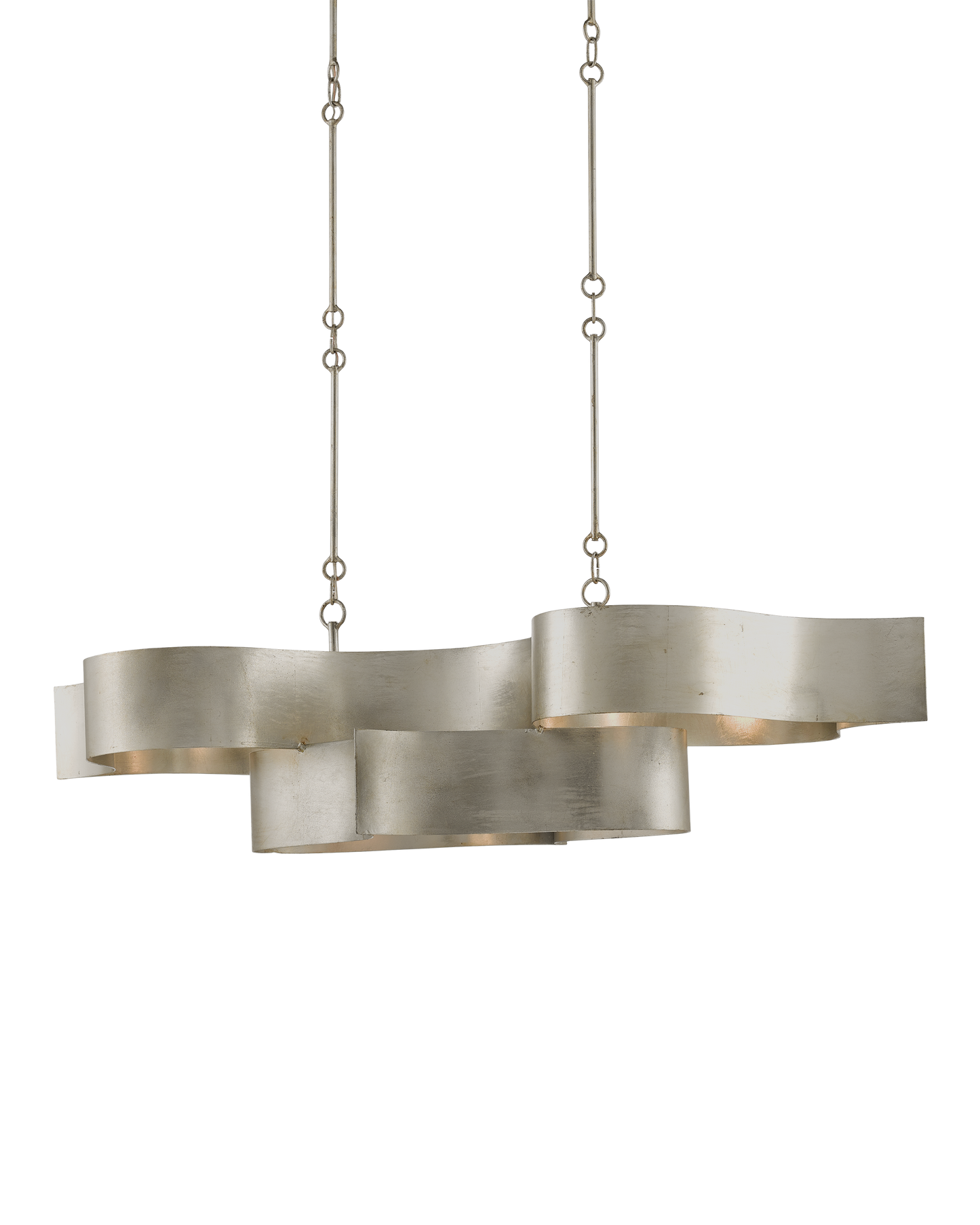 Grand Lotus Oval Silver Chandelier.