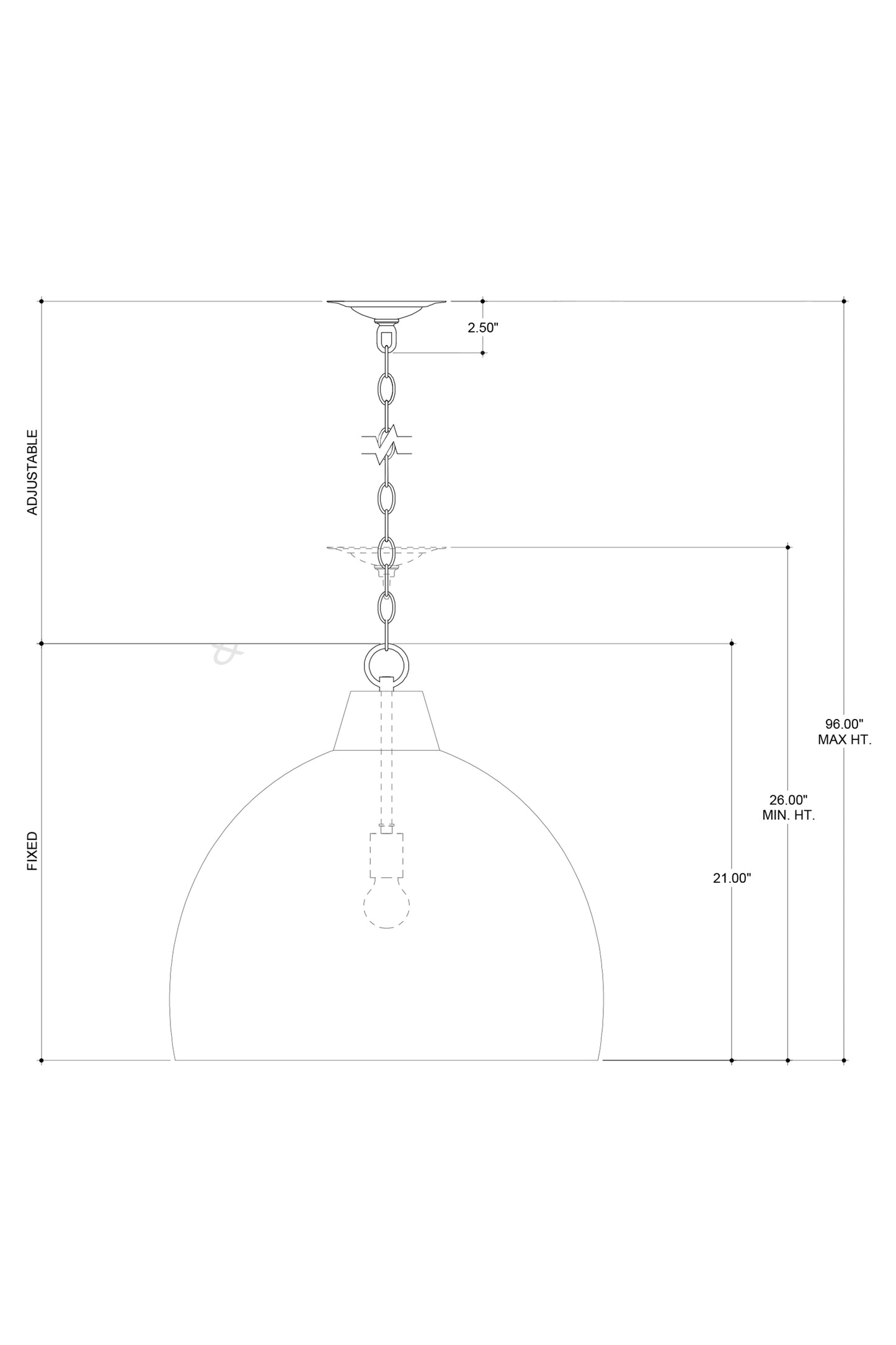 Earthshine Large Brass Pendant.