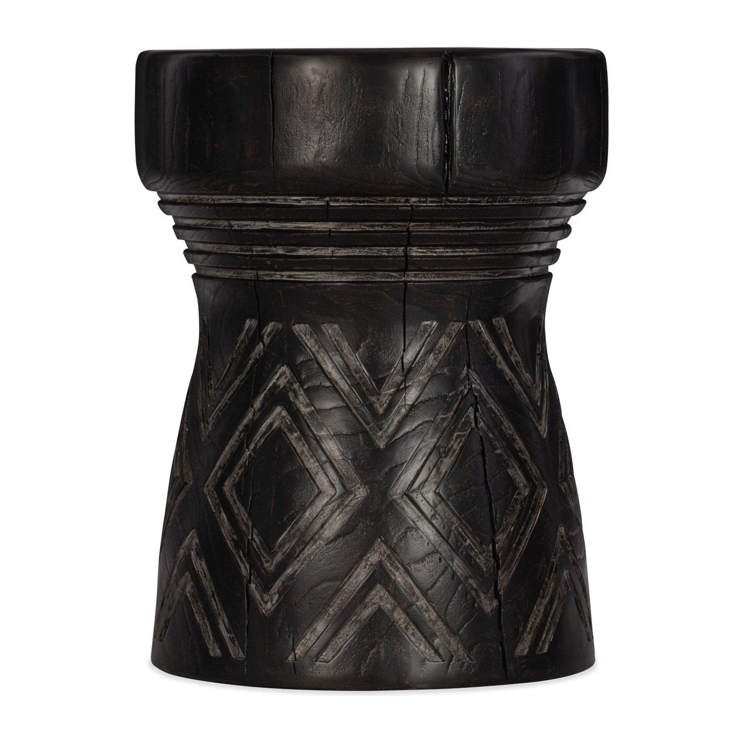 Commerce & Market Carved Stump Side Table.