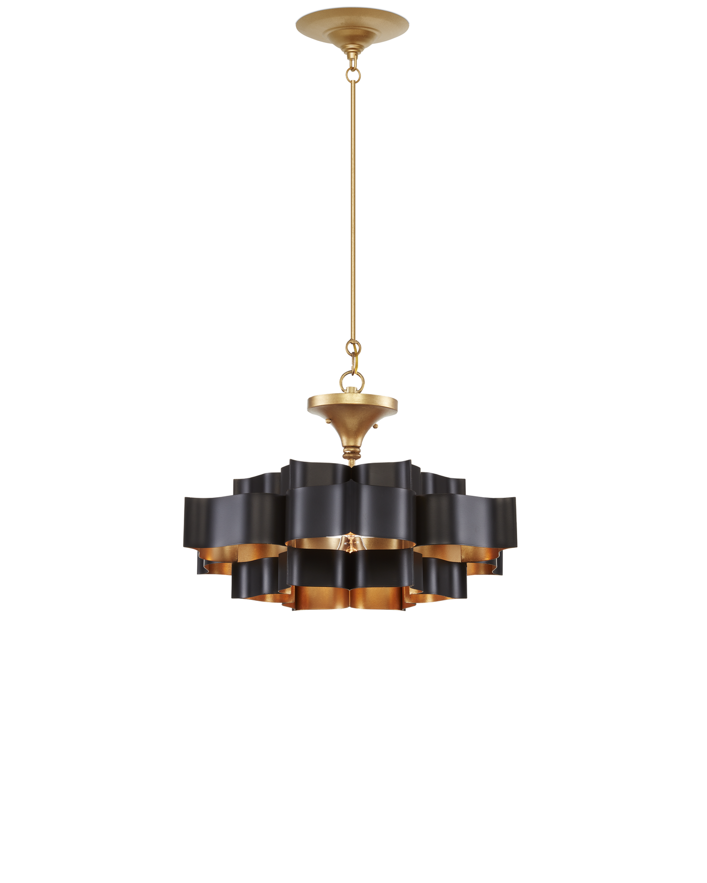Grand Lotus Small Black Chandelier.
