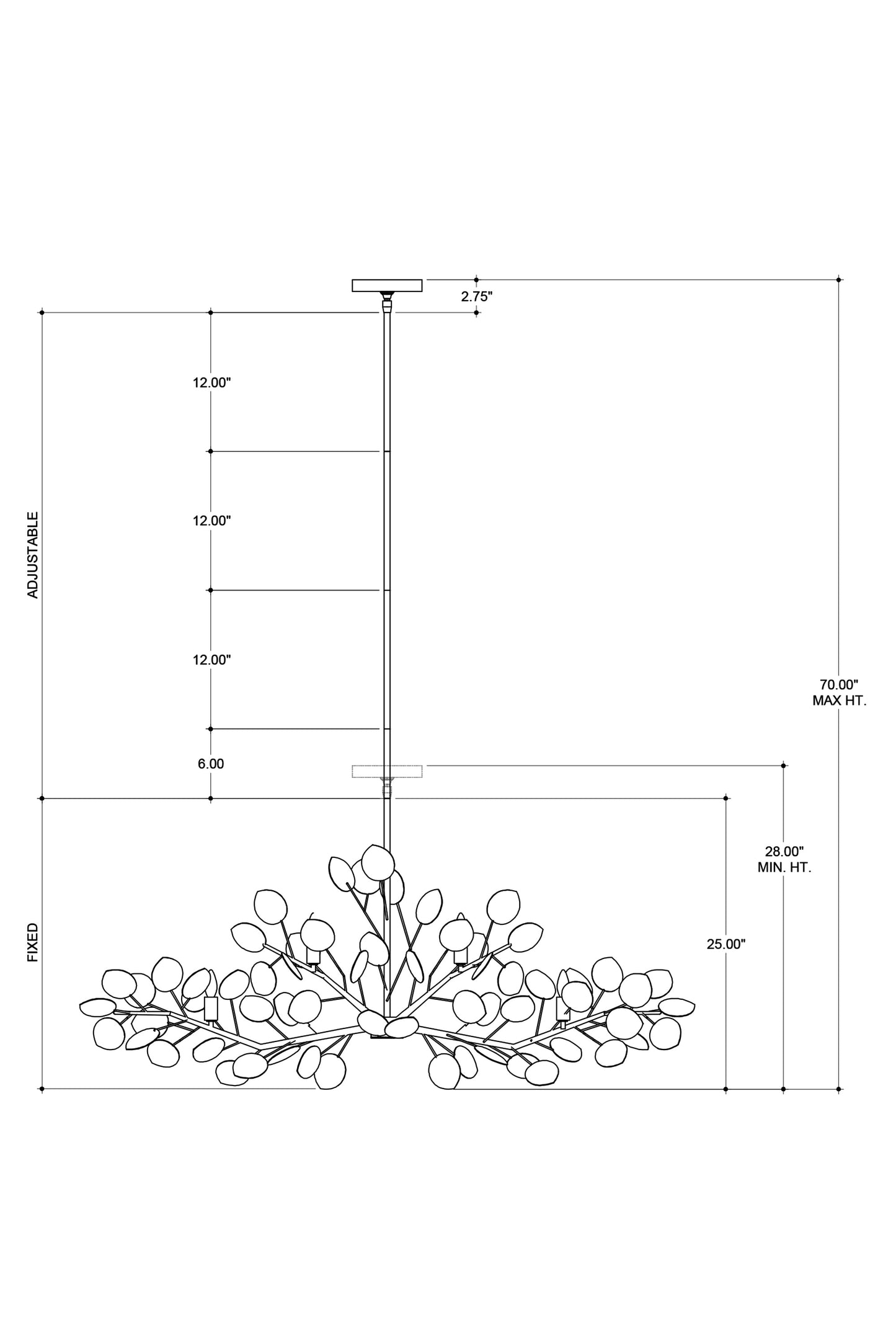 Lunaria Silver Oval Chandelier.