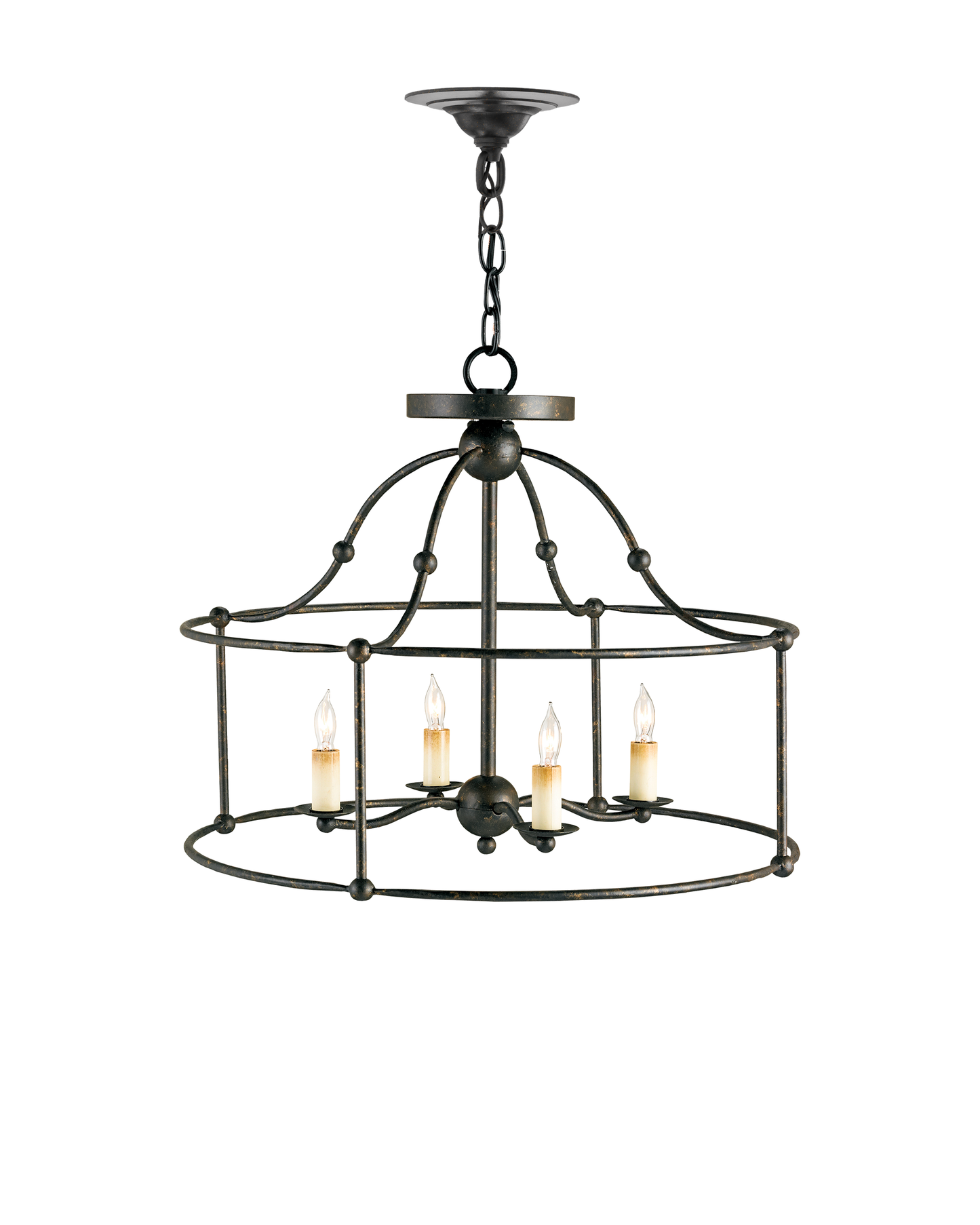 Fitzjames Black Semi-Flush Mount.