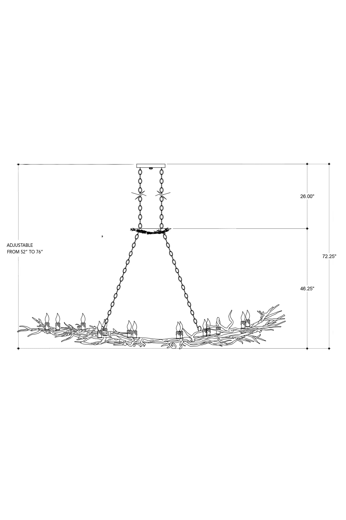 Rainforest Large Bronze Chandelier.