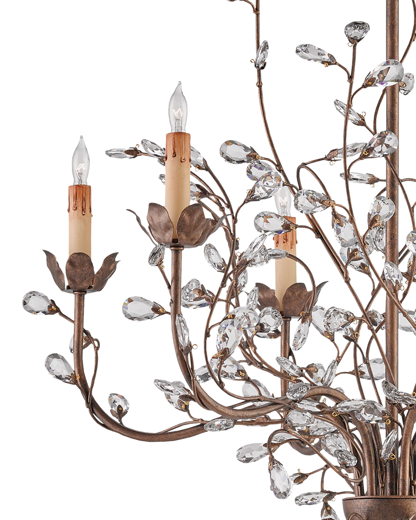 Crystal Bud Medium Gold Chandelier.