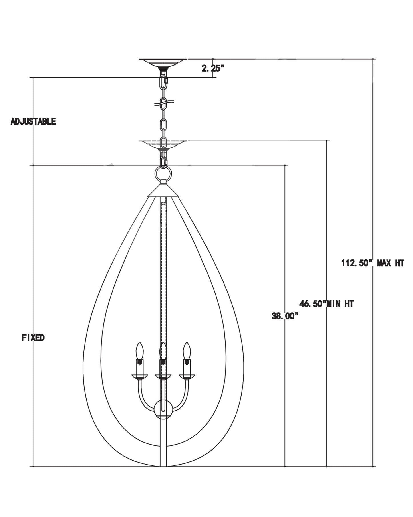 Arietta White Teardrop Chandelier.
