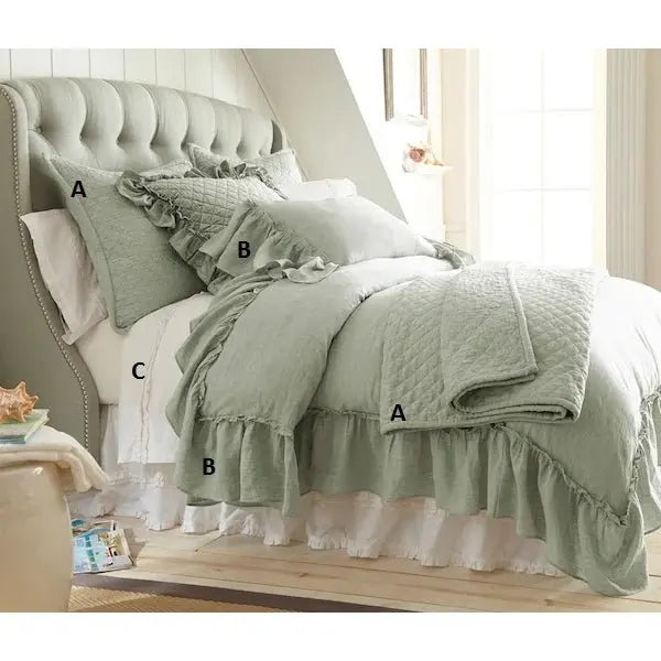 Dale Linen Bedding - Sea Glass.