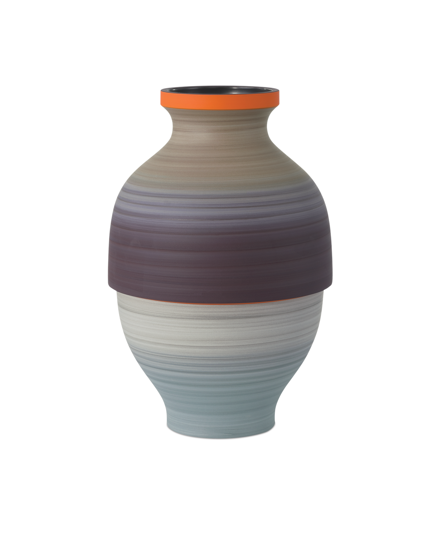 Happy 80's Gray, Beige, Orange & Blue Vase Set of 3.