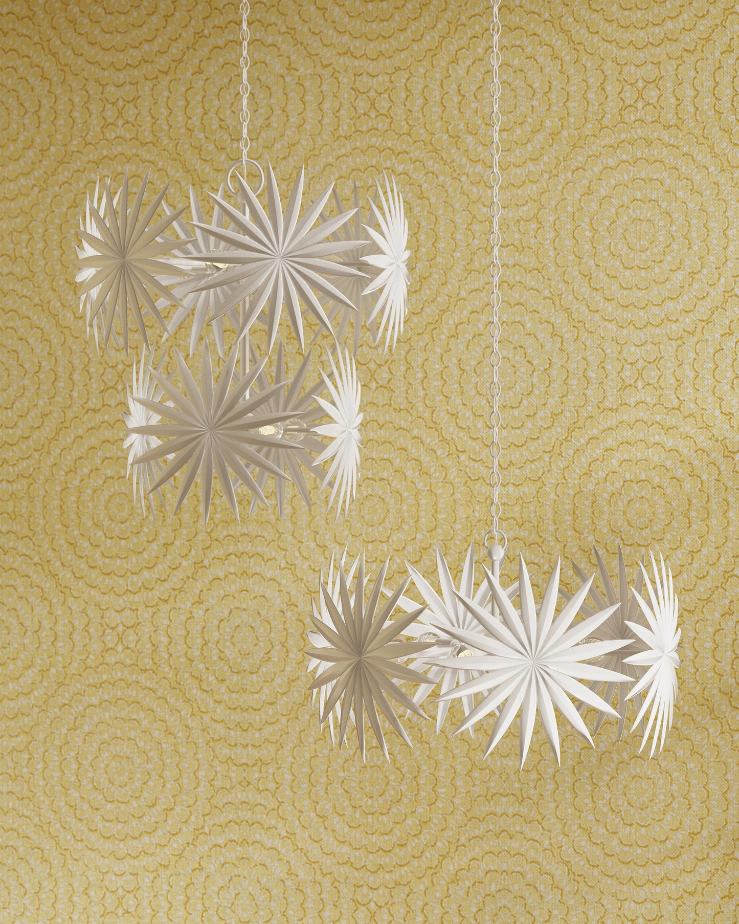 Bismarkia Small White Chandelier.