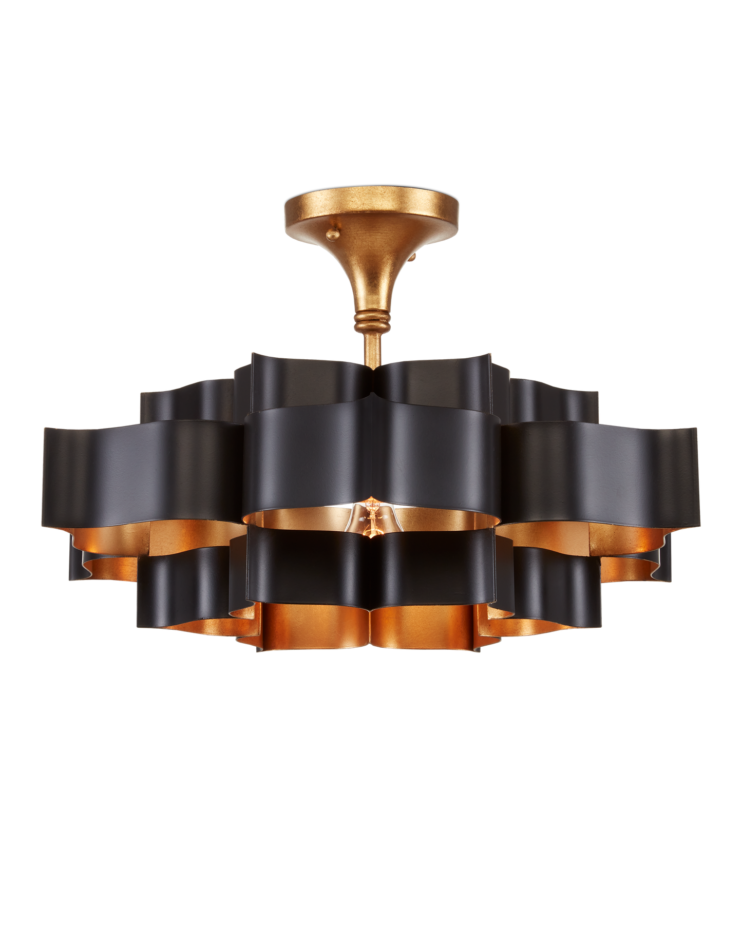 Grand Lotus Small Black Chandelier.