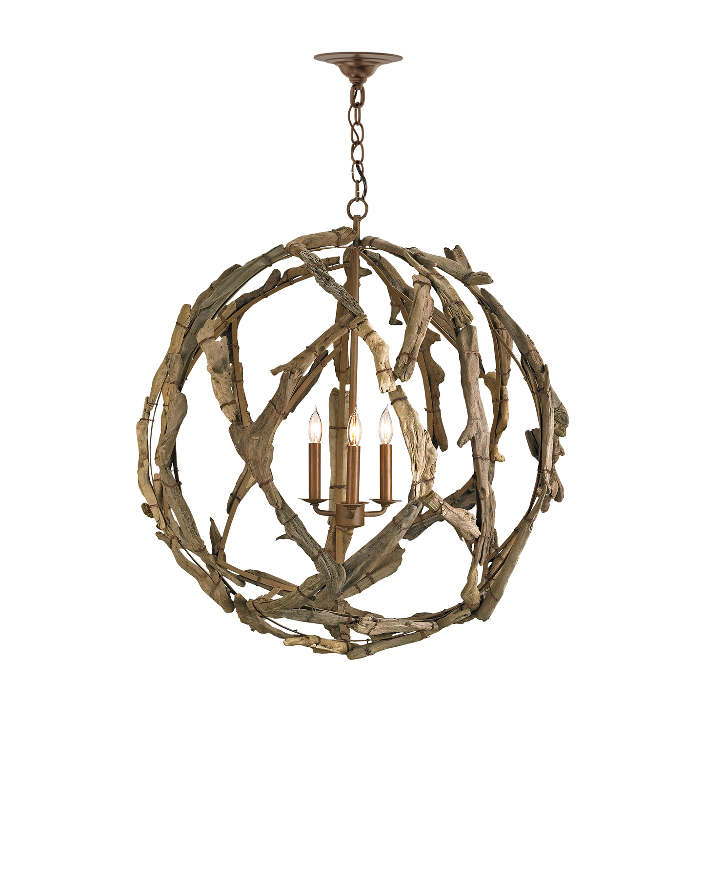 Driftwood Orb Chandelier.
