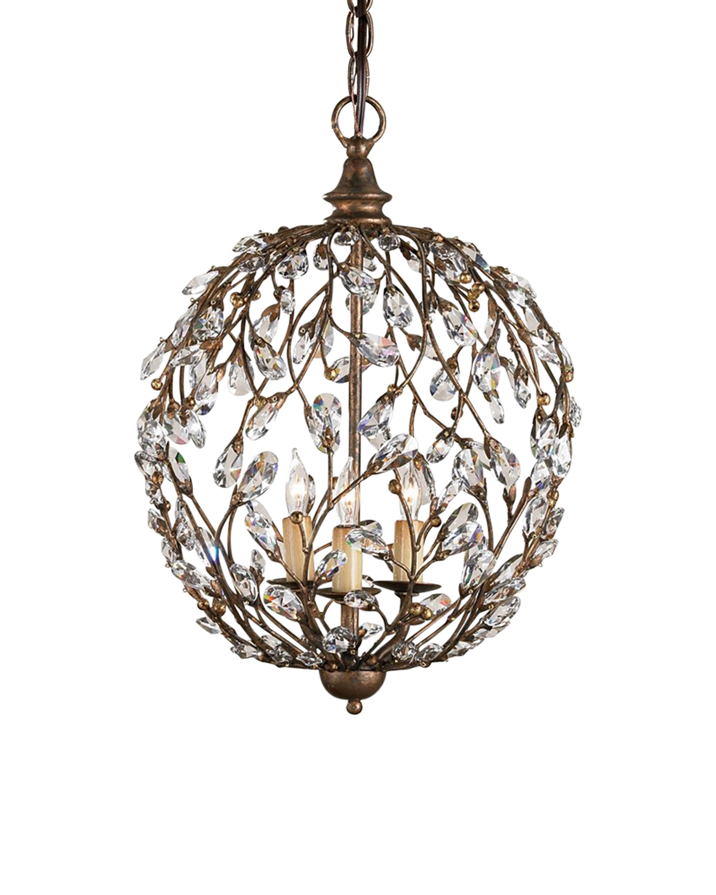 Crystal Bud Gold Orb Chandelier.