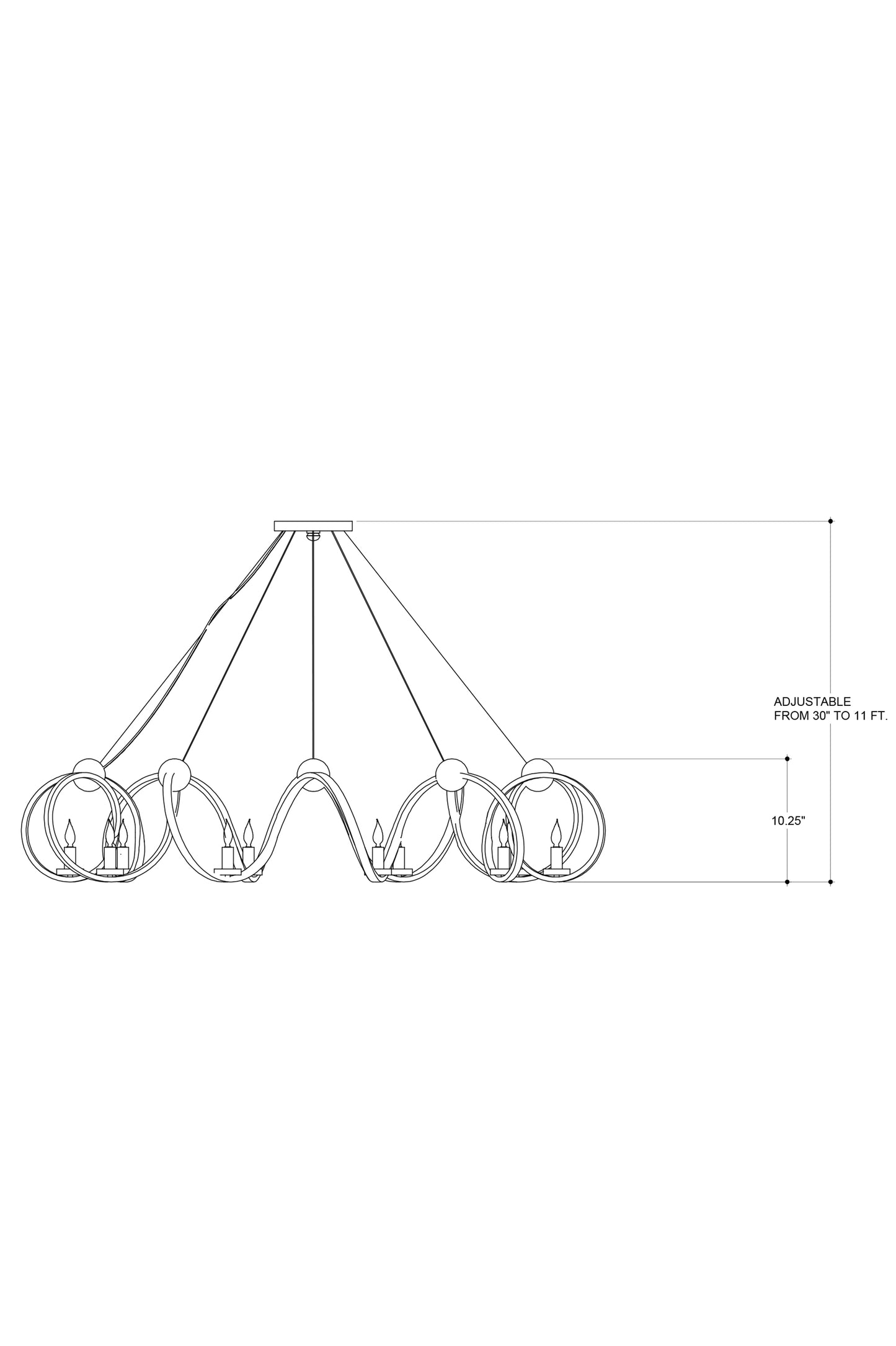 Ringmaster Silver Chandelier.
