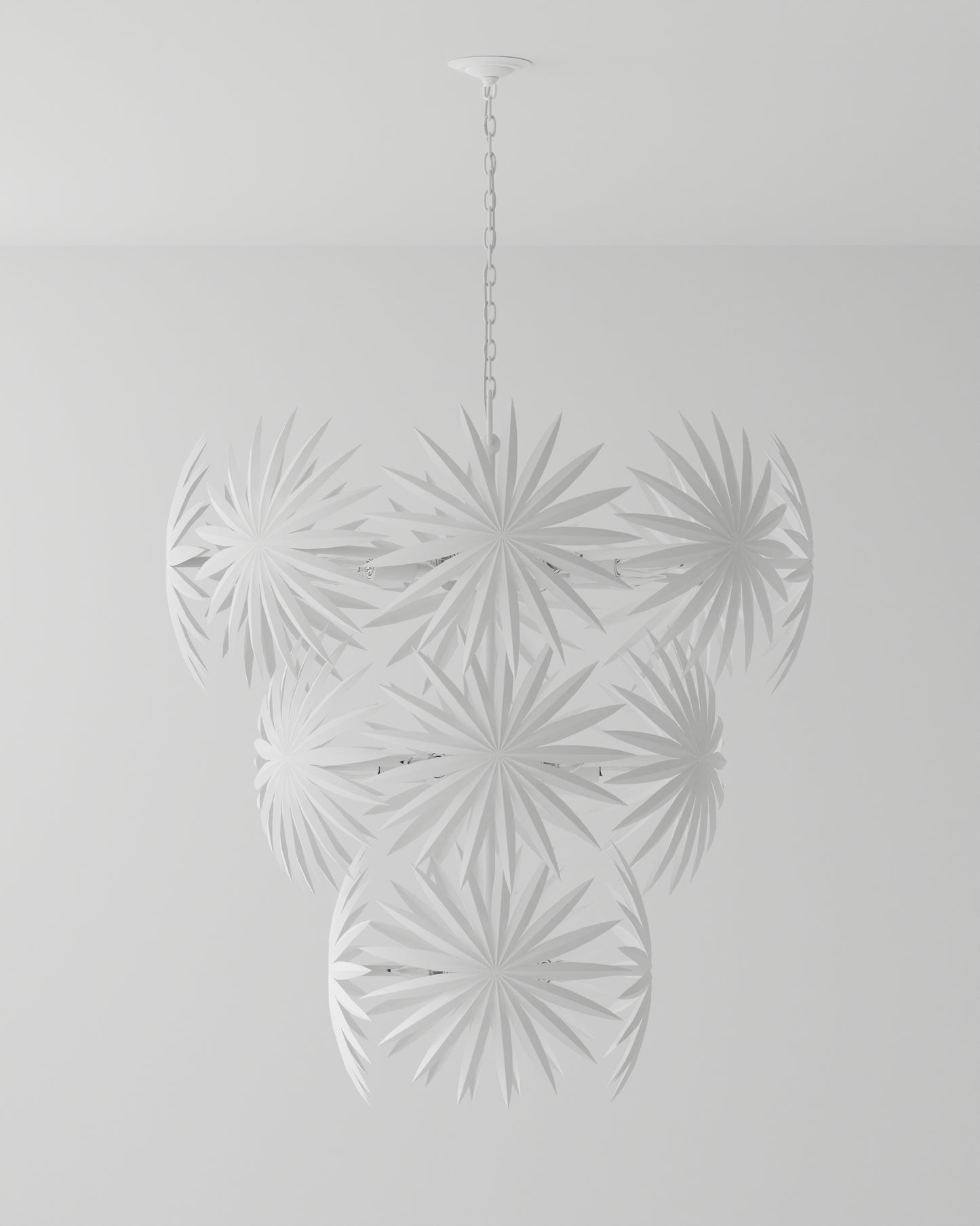 Bismarkia Large White Chandelier.