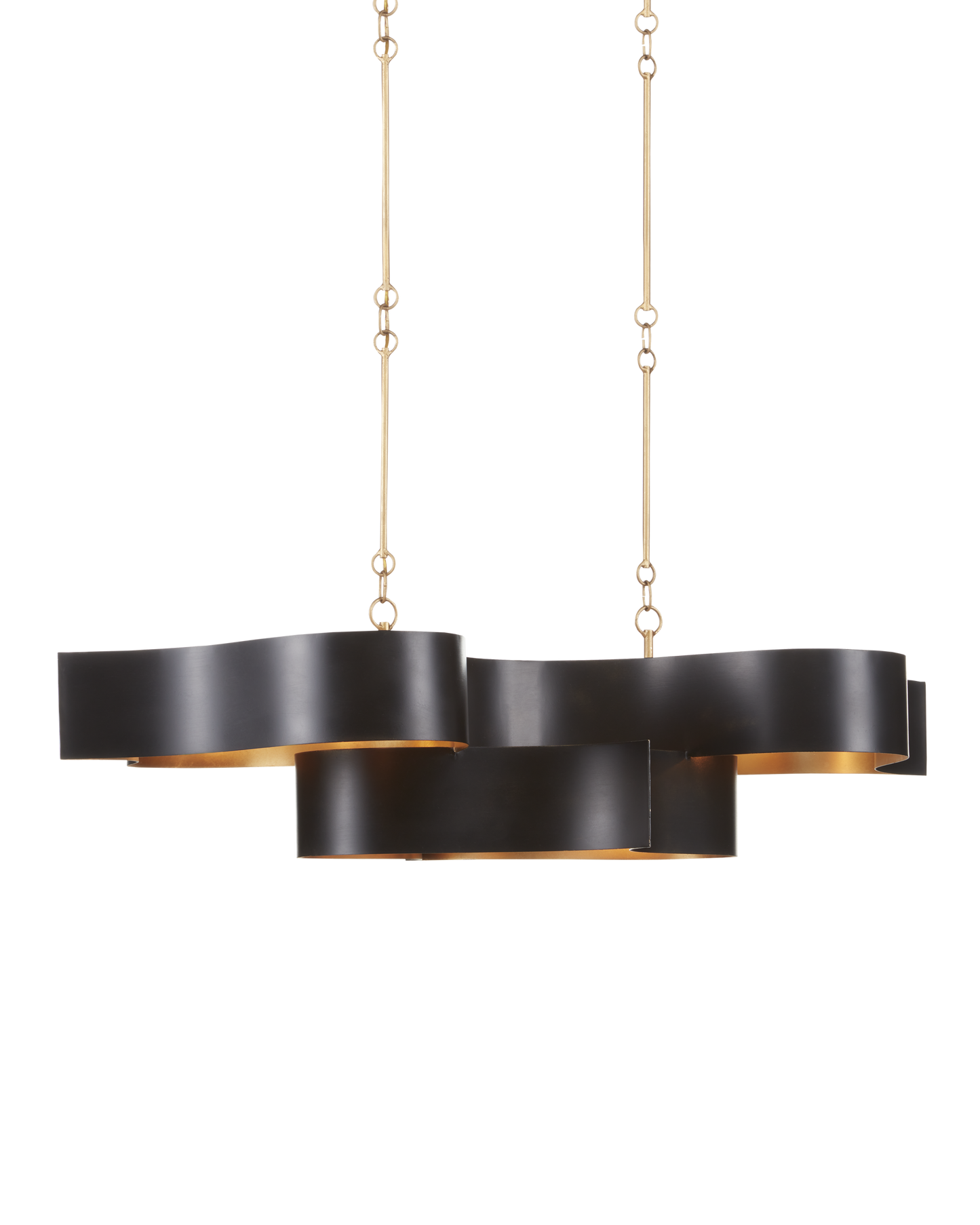 Grand Lotus Oval Black Chandelier.