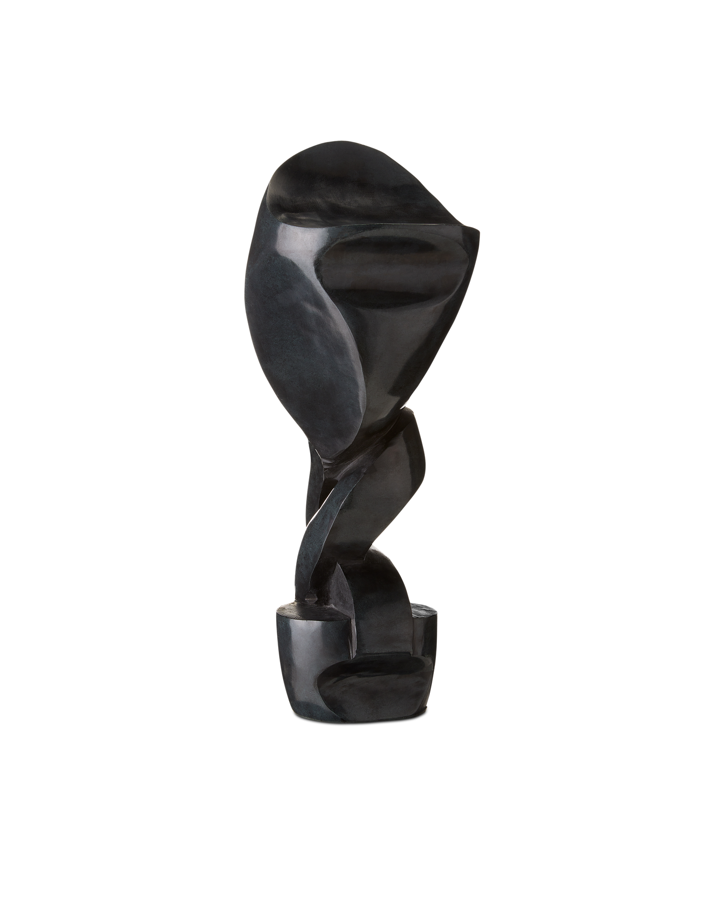 Roland Black Marble Abstract Sculpture.