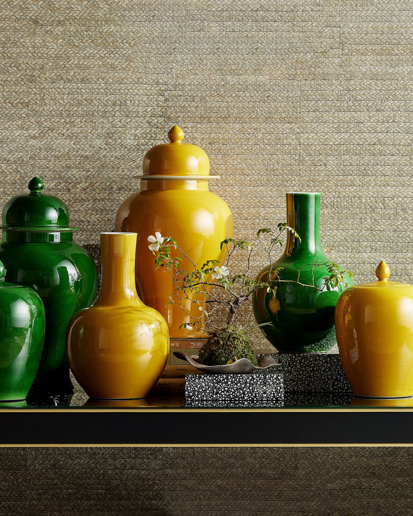 Imperial Green Long Neck Vase.