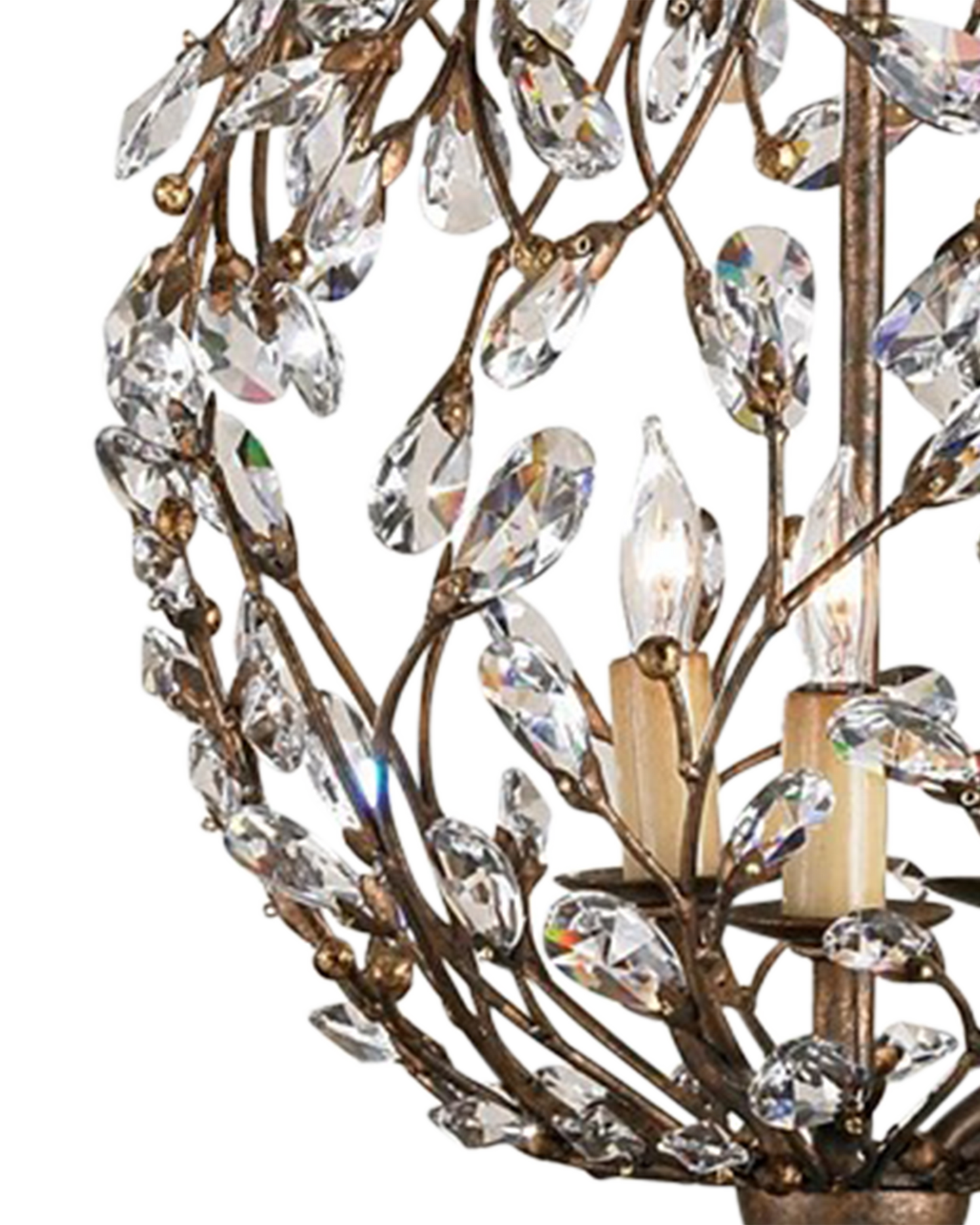 Crystal Bud Gold Orb Chandelier.