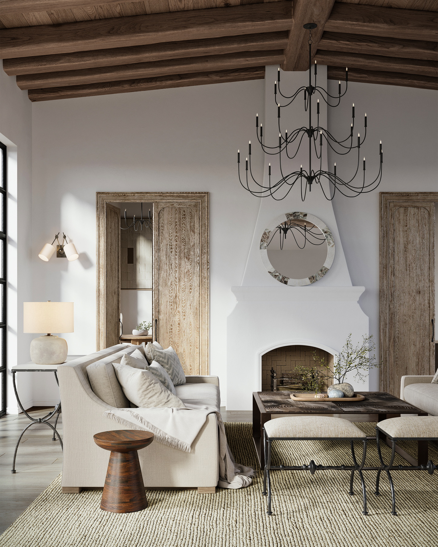 Compass Black Wall Sconce.