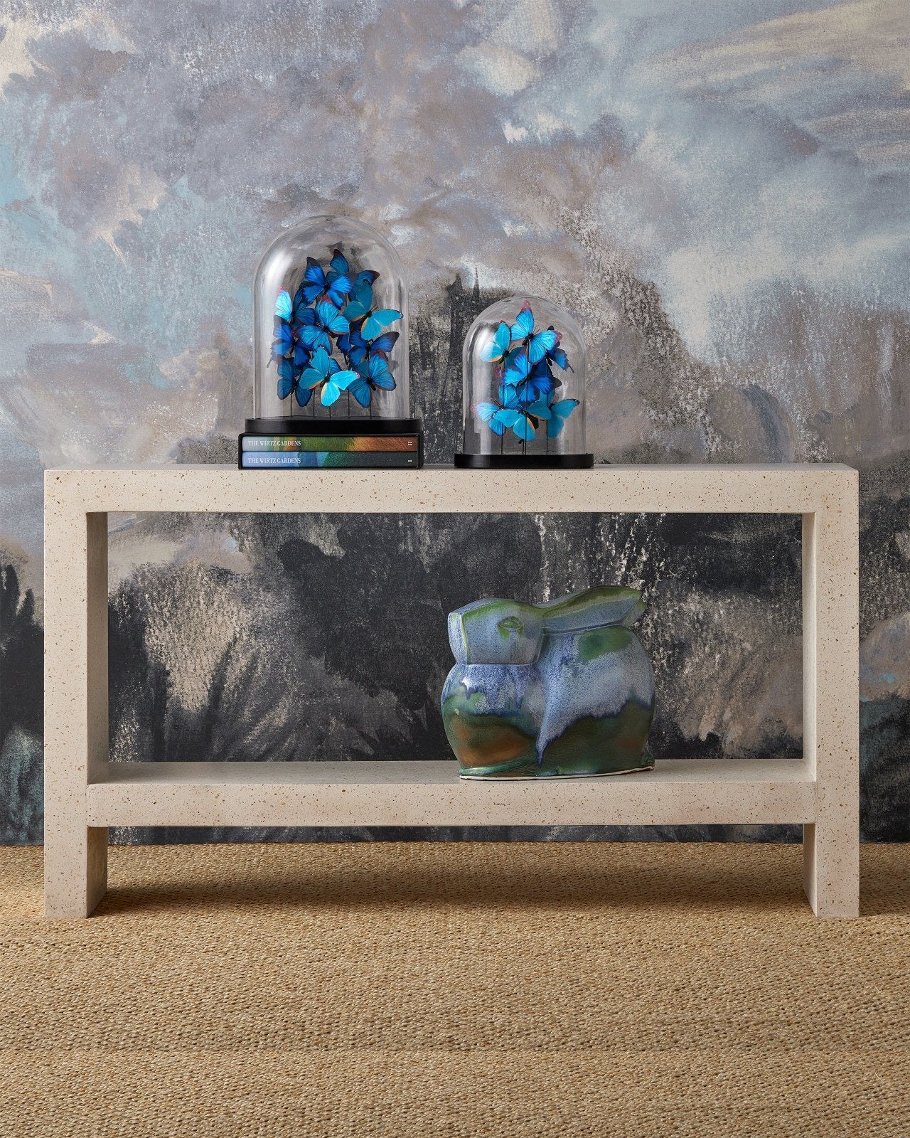 Carson Ivory Terrazzo Console Table.