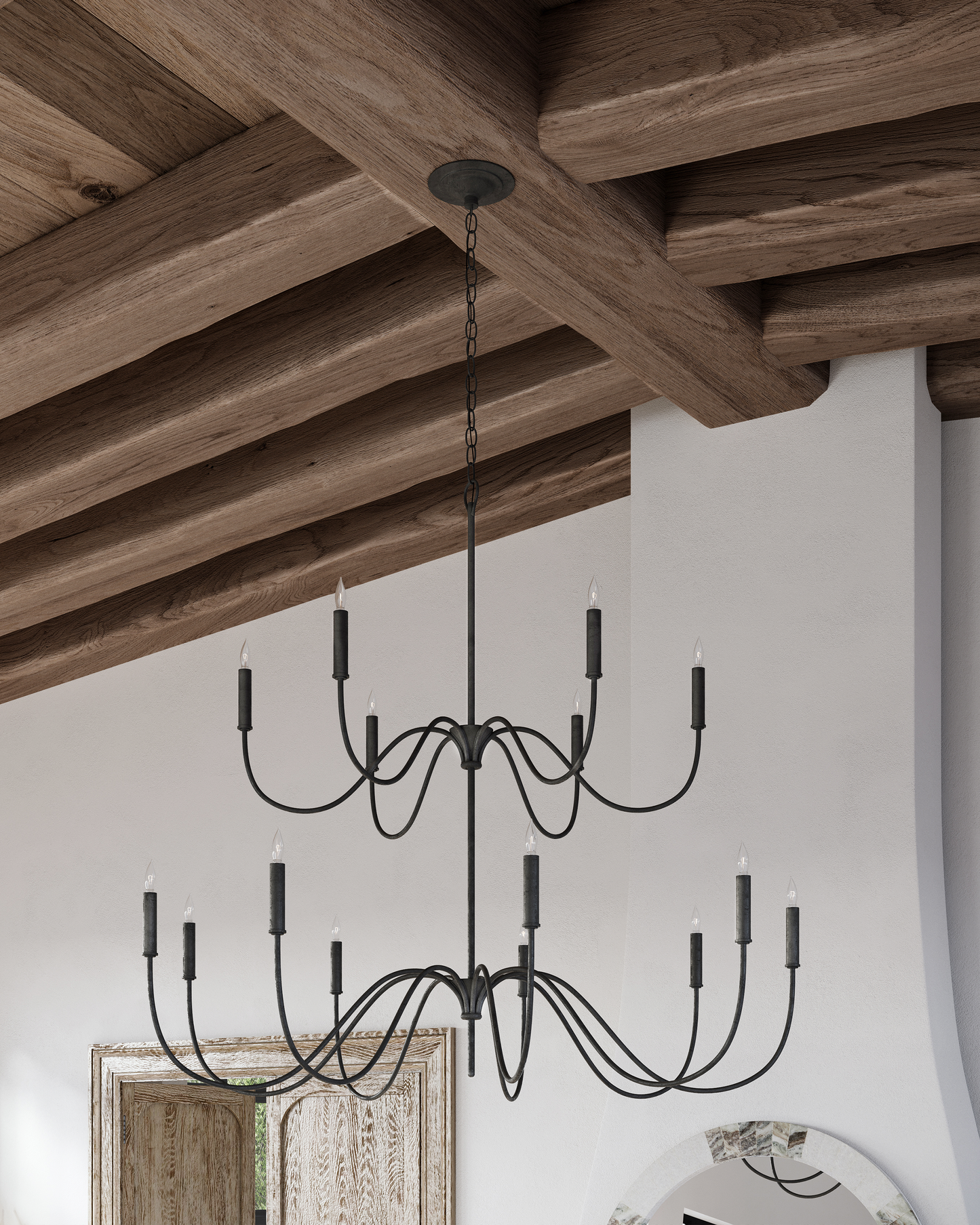 Tirrell Medium Black Chandelier.